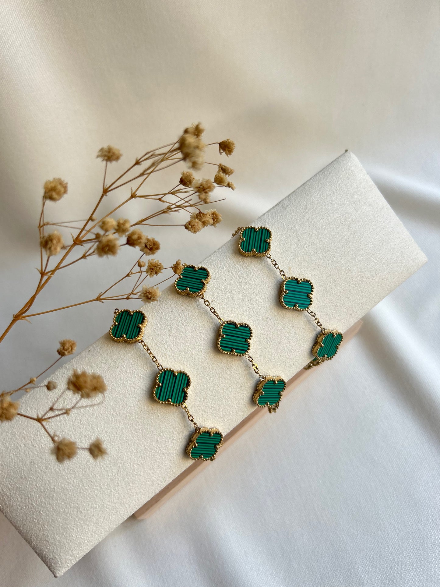 Belle armband goud/groen
