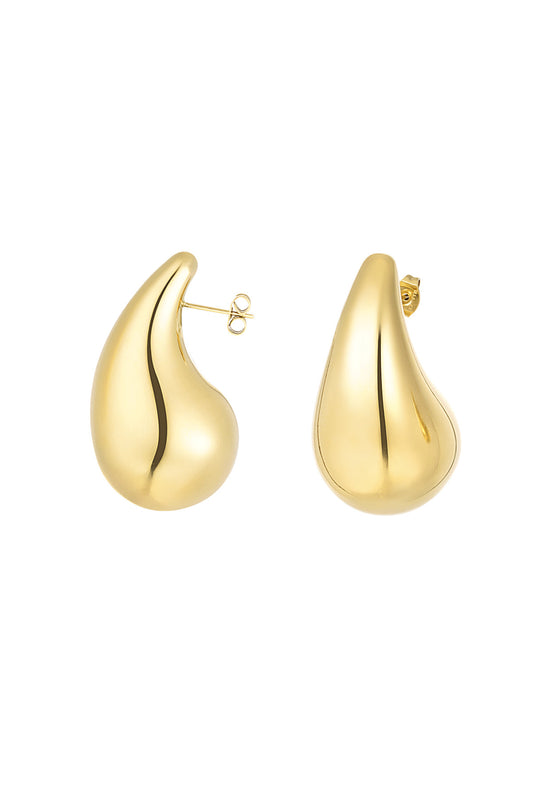Big teardrop oorbellen goud
