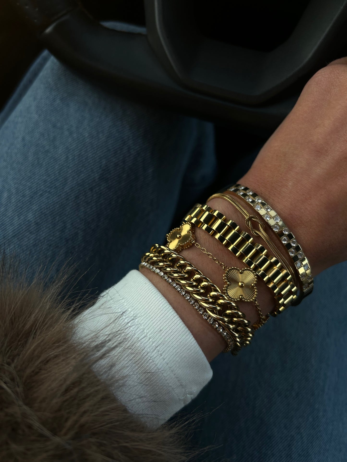 Schakel armband goud