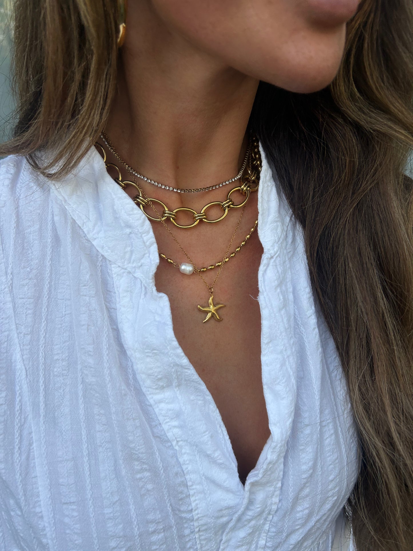 Charlies schakel ketting goud