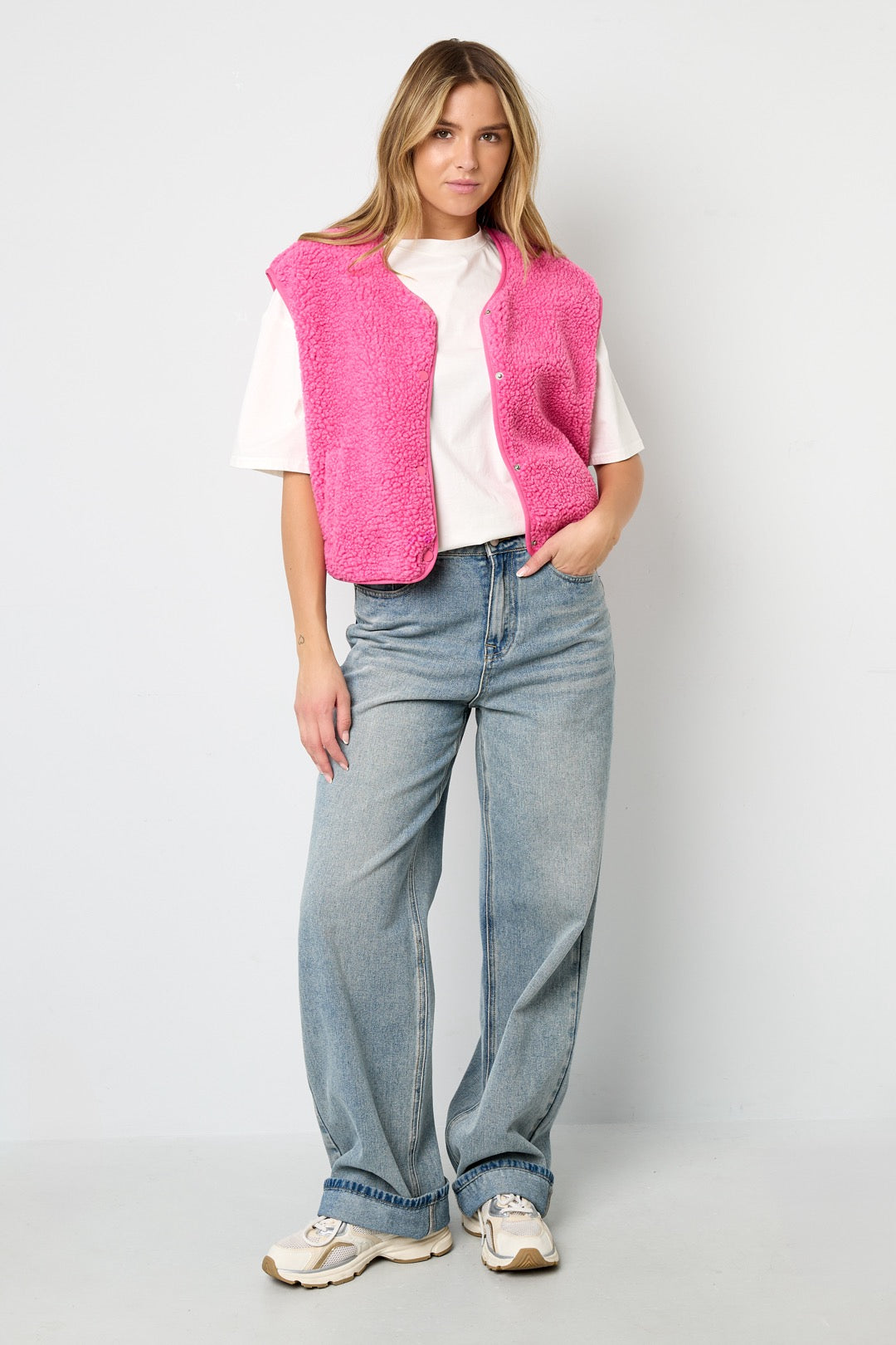 Teddy gilet Pink