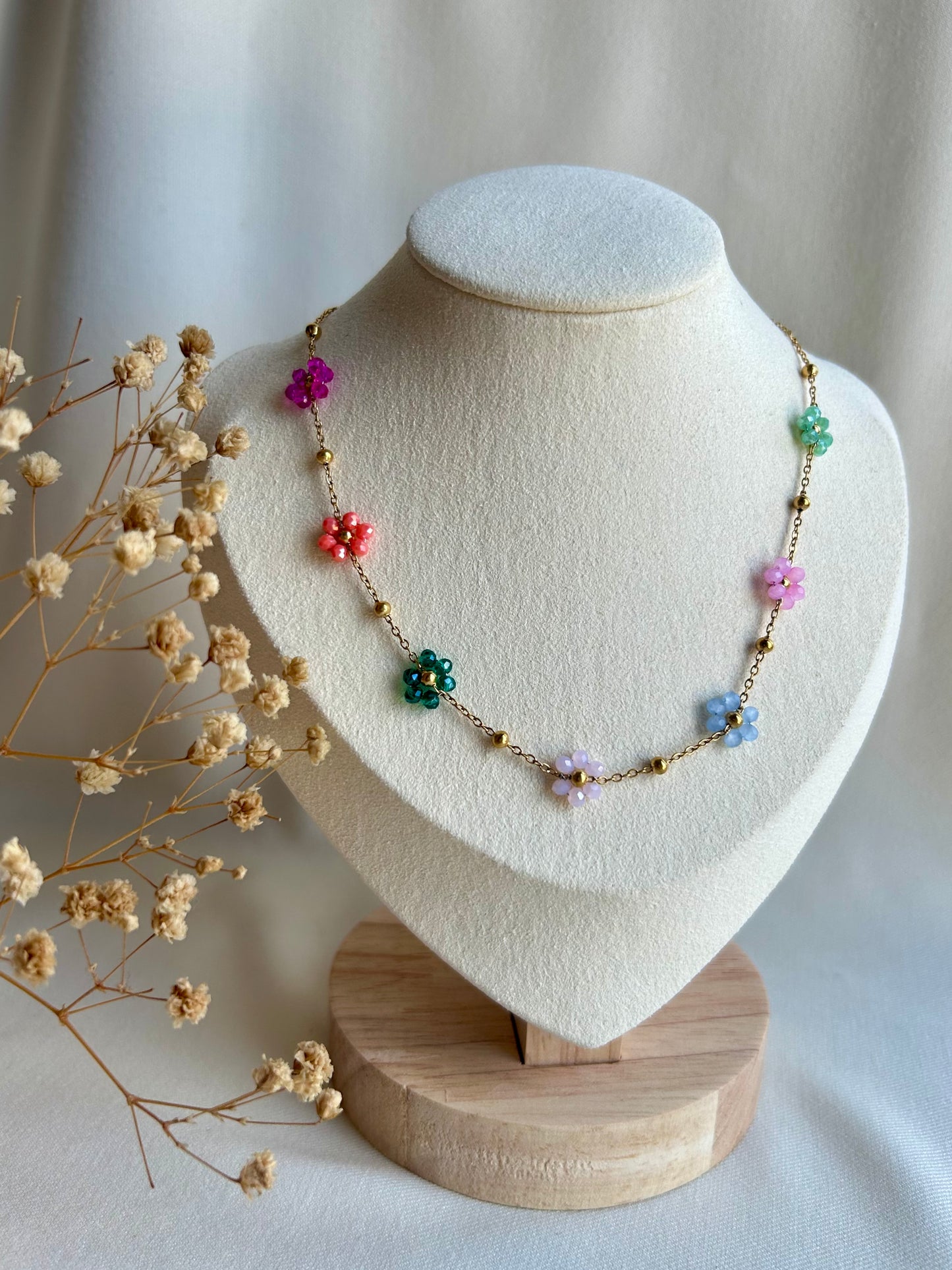 Charlotte flower ketting goud