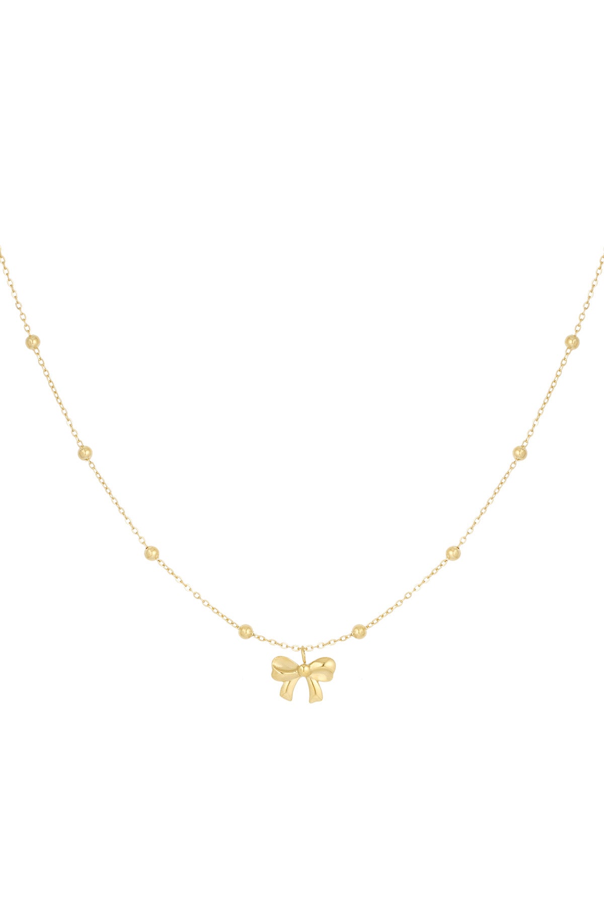 Bedel strikje ketting goud