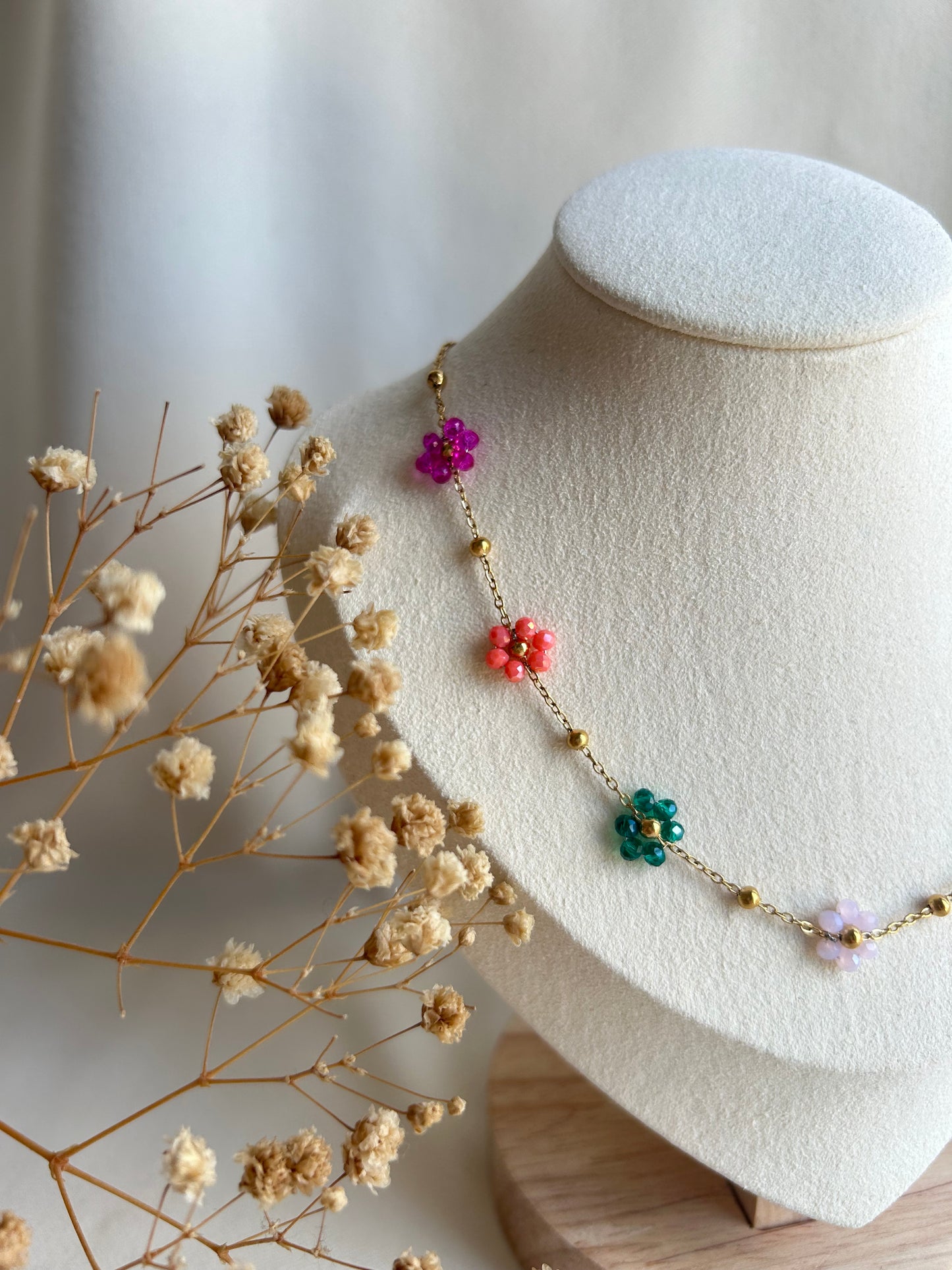 Charlotte flower ketting goud