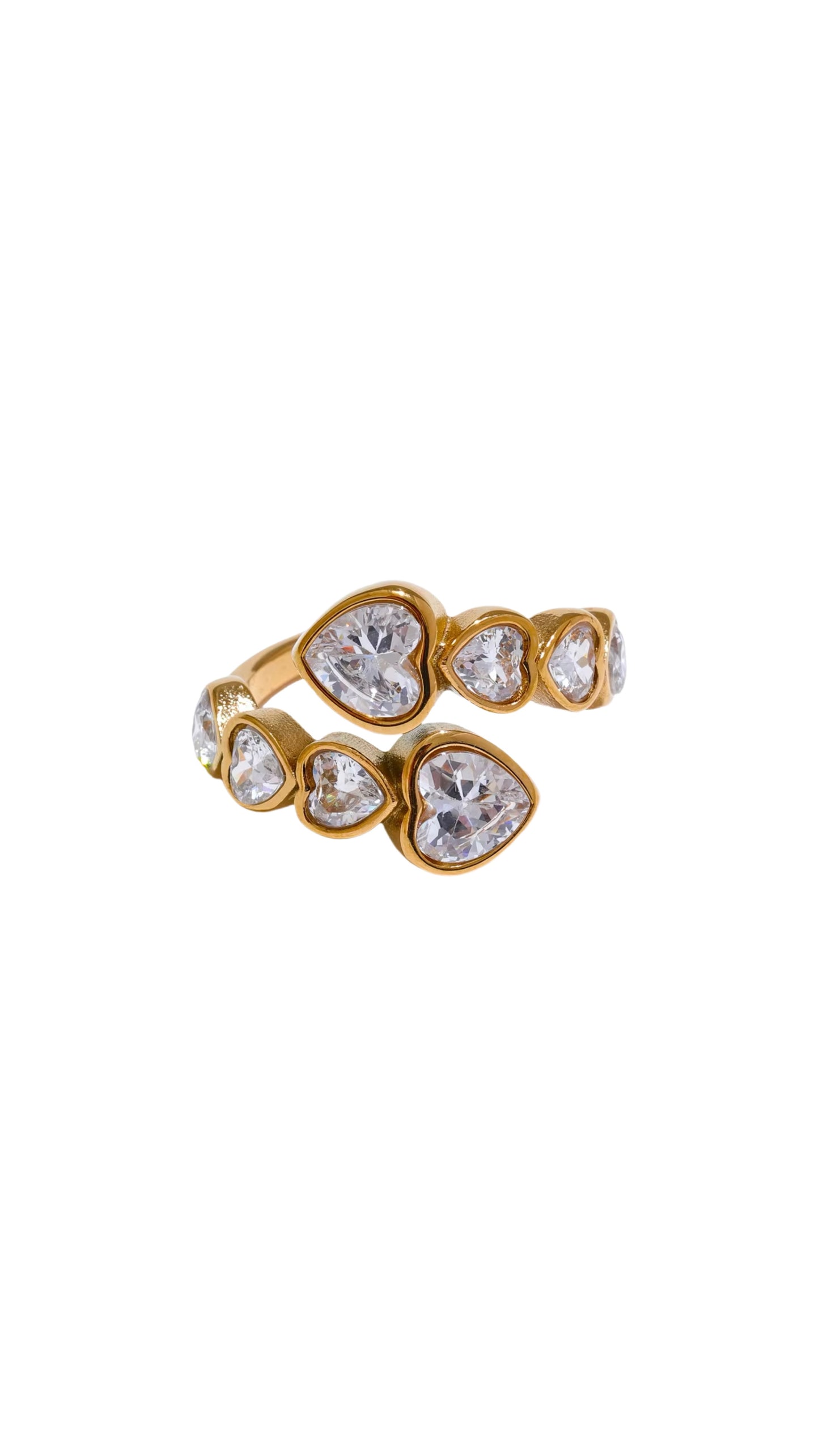 Diamond hart ring goud