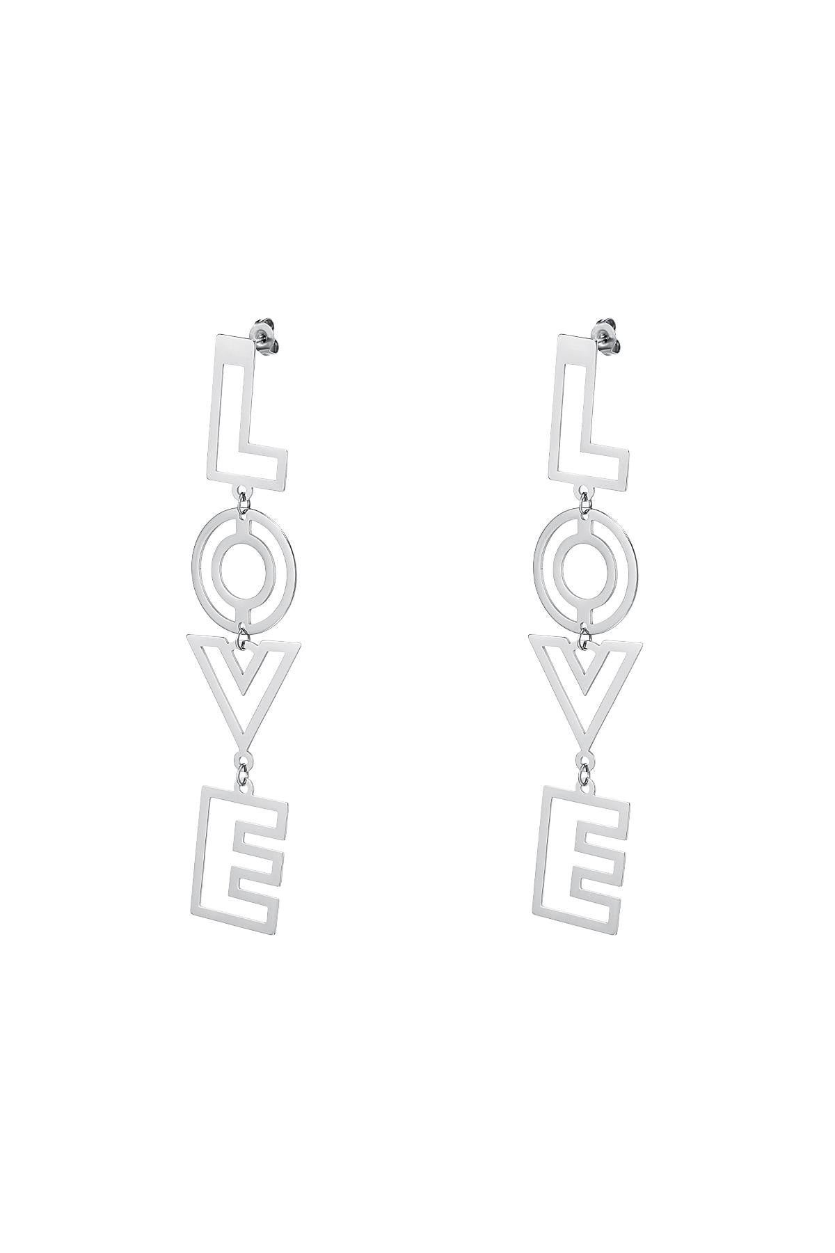 Love oorbellen zilver