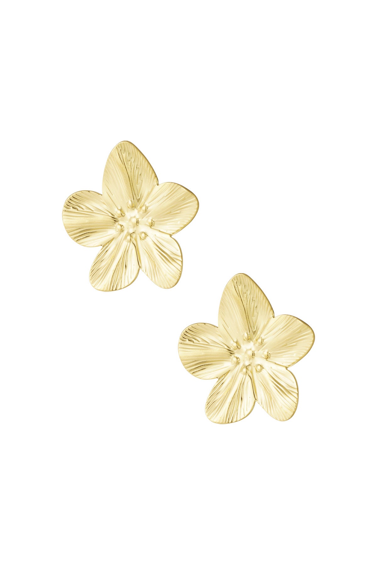 Single bloom oorbellen goud