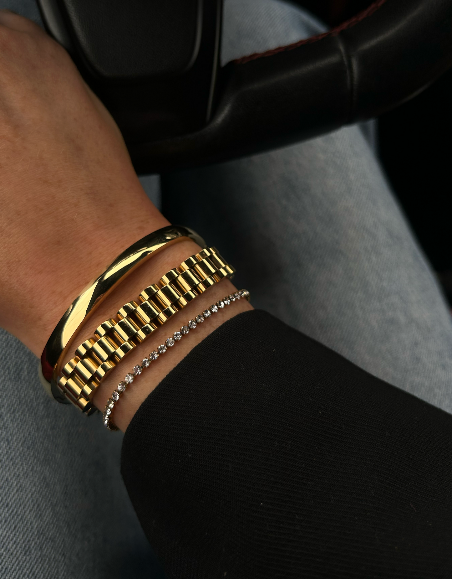 Schakel armband goud