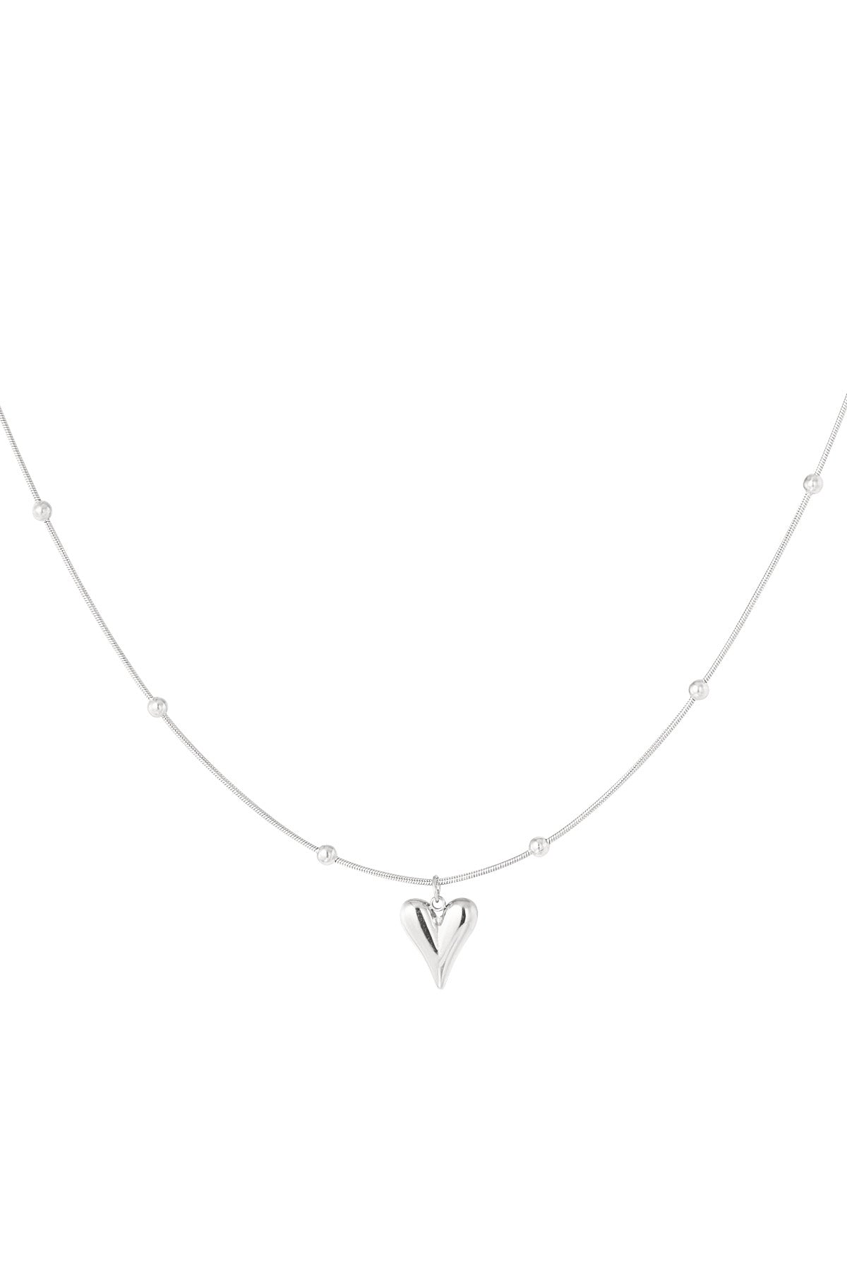 Hart ketting zilver