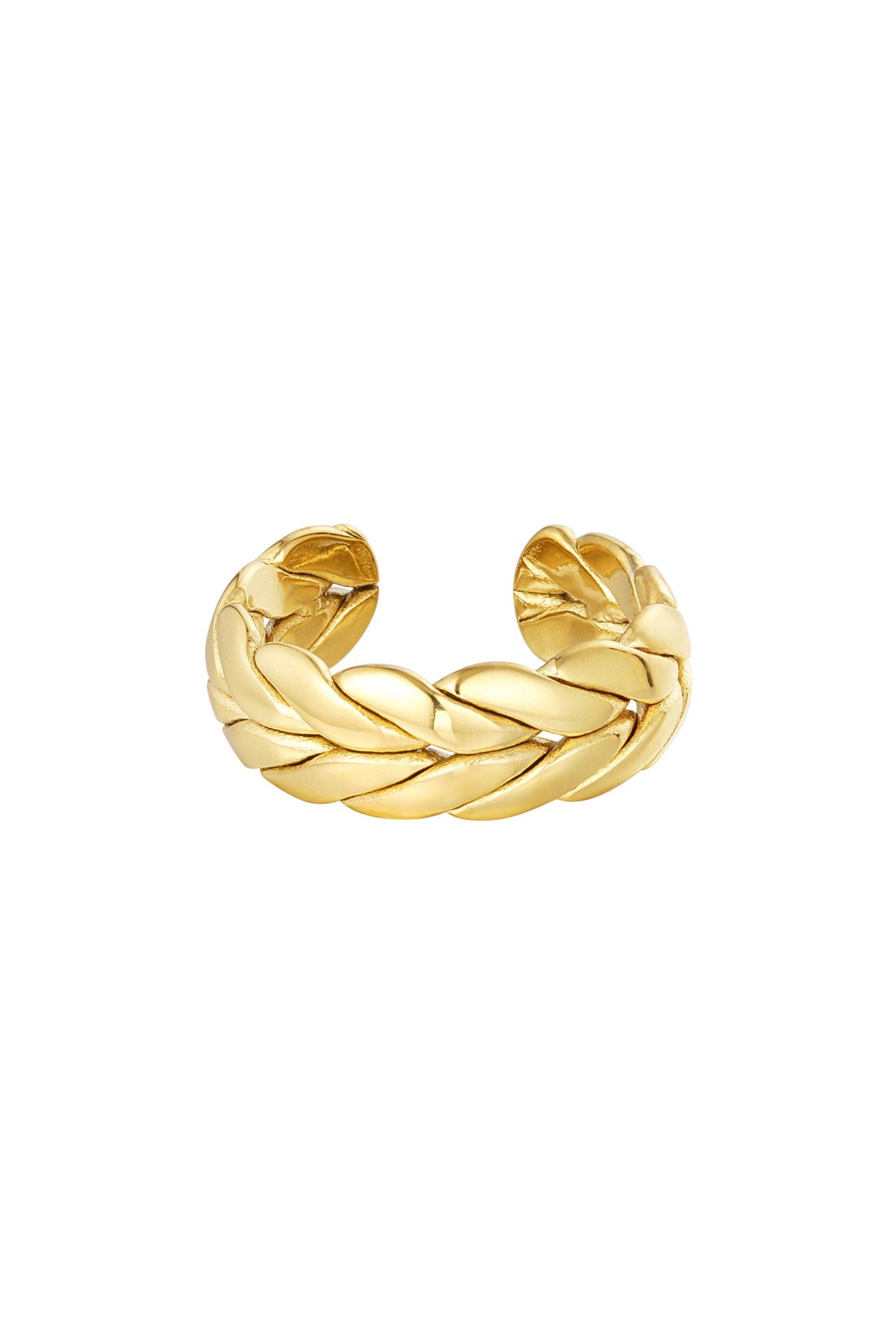 Gevlochten ring goud