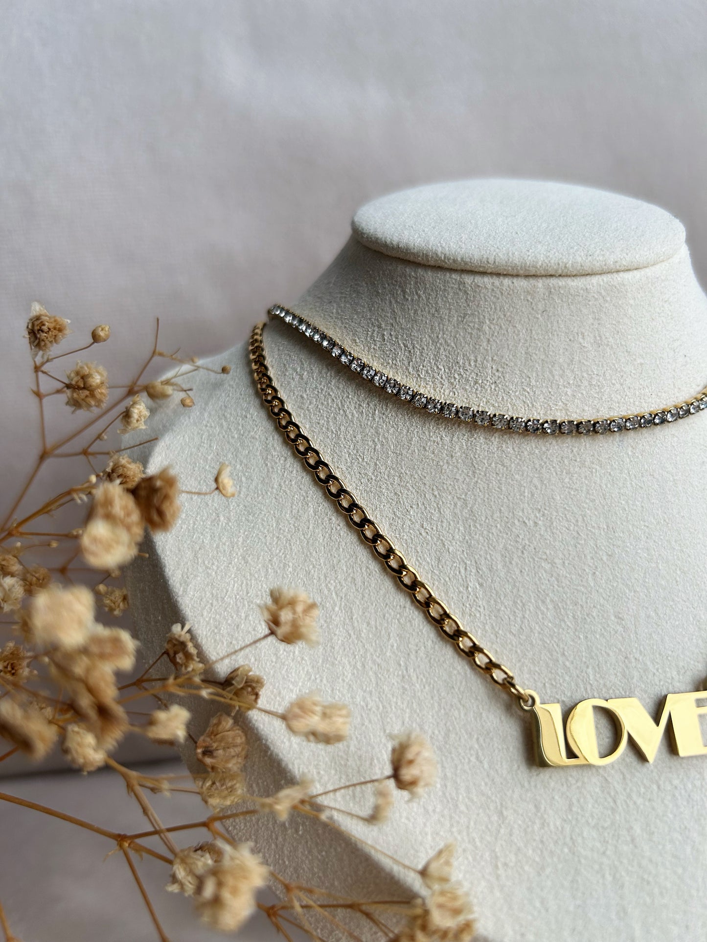 Love schakel ketting goud