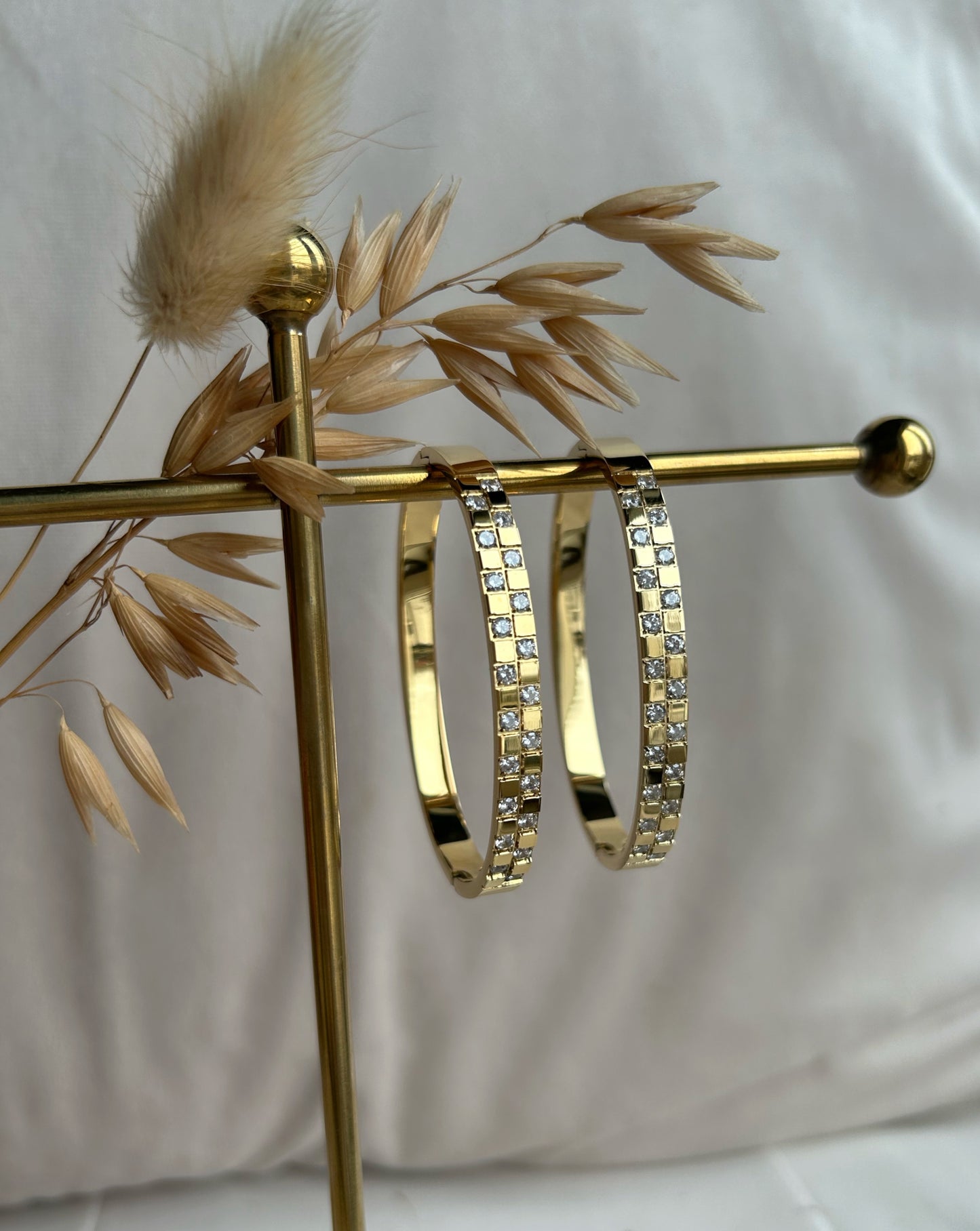 Slavenarmband square diamond goud