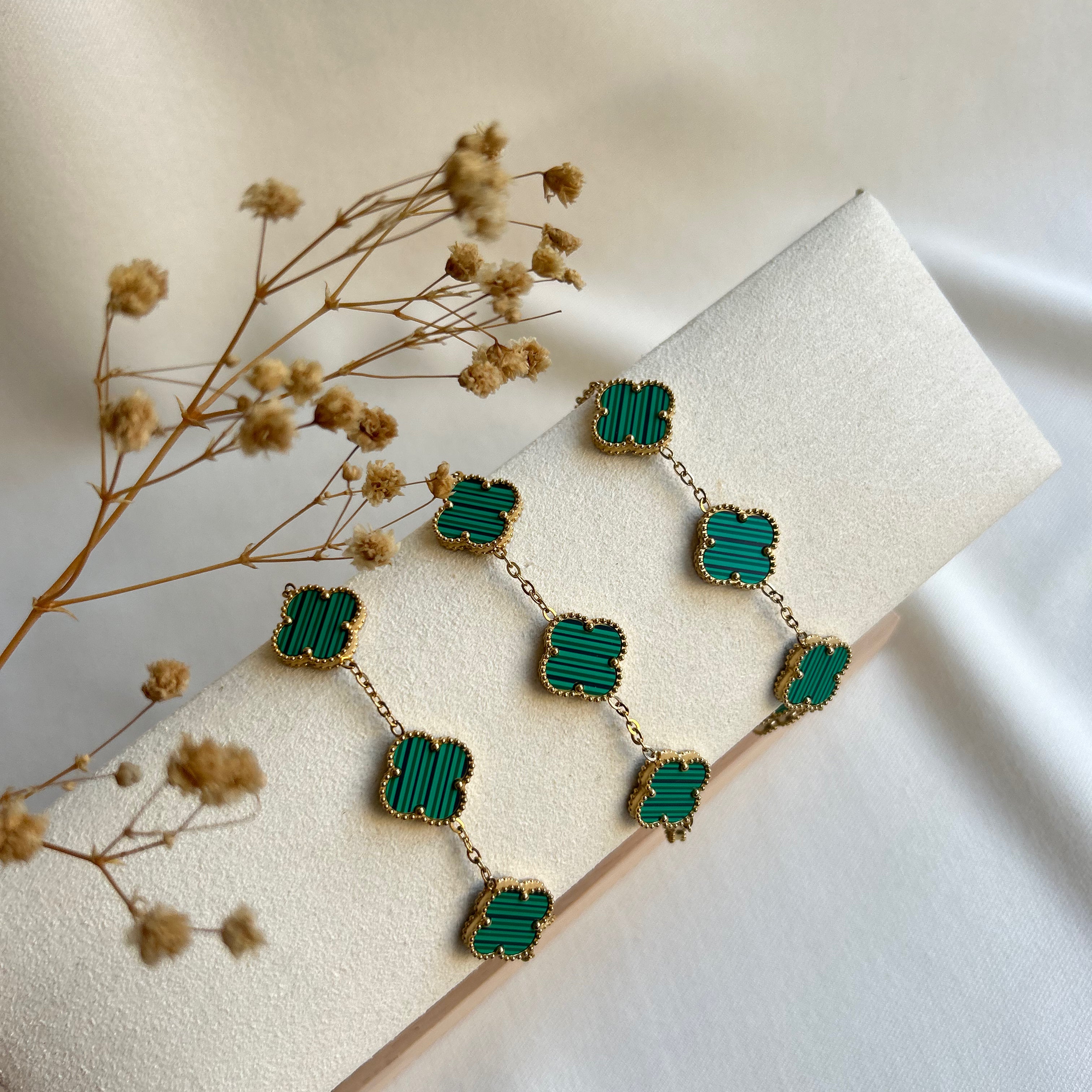 Belle armband goud/groen