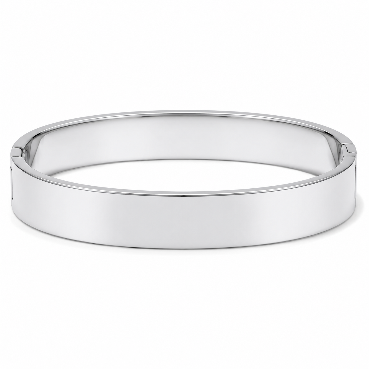Brede bangle glans zilver