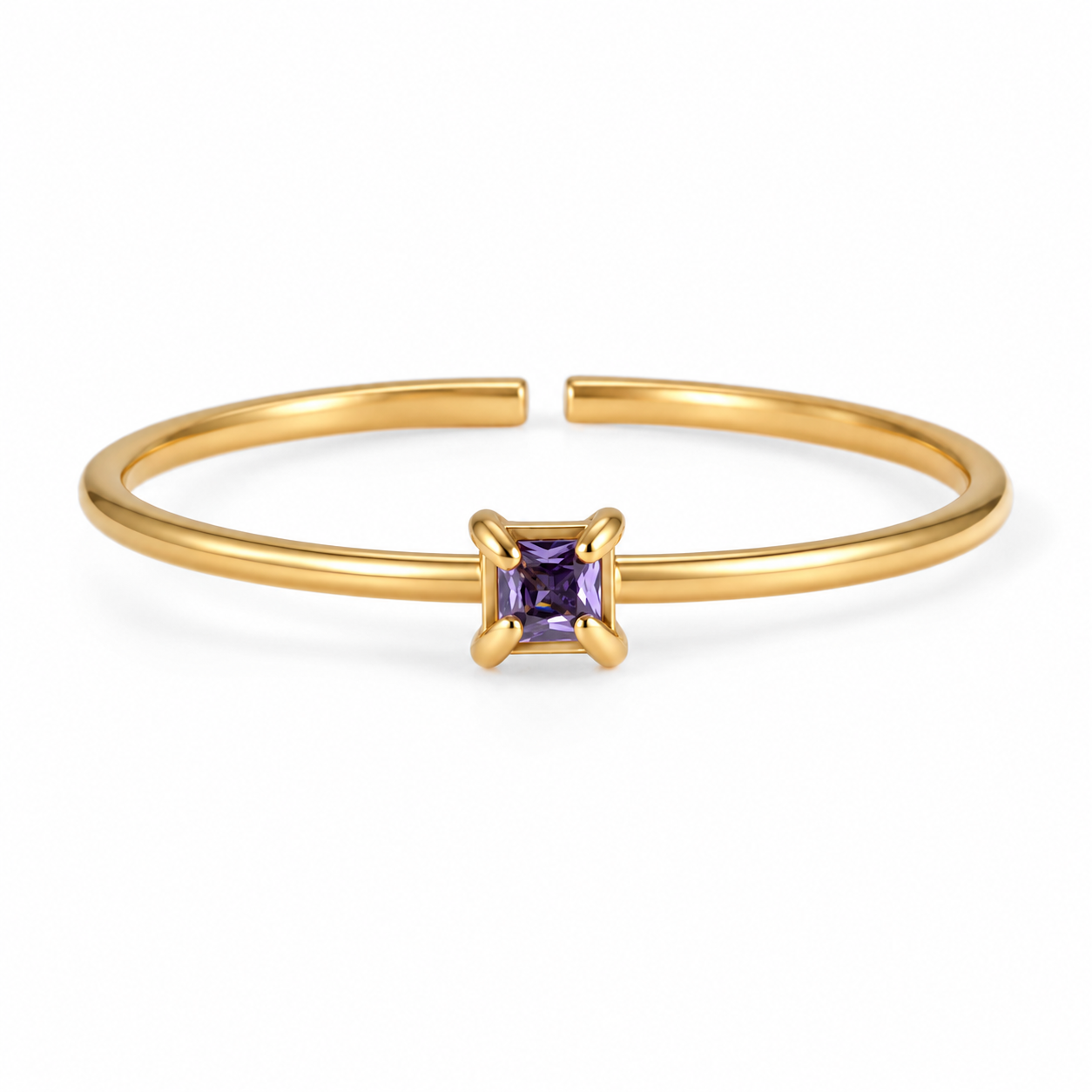 Minimalistische geboortesteen ring Februari