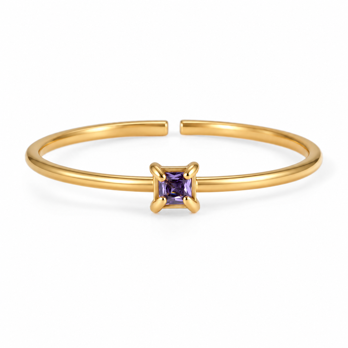 Minimalistische geboortesteen ring Februari