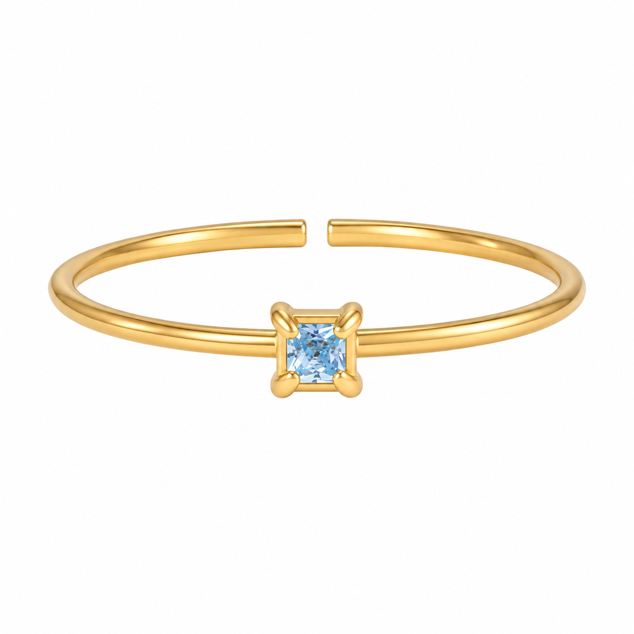 Minimalistische geboortesteen ring Maart