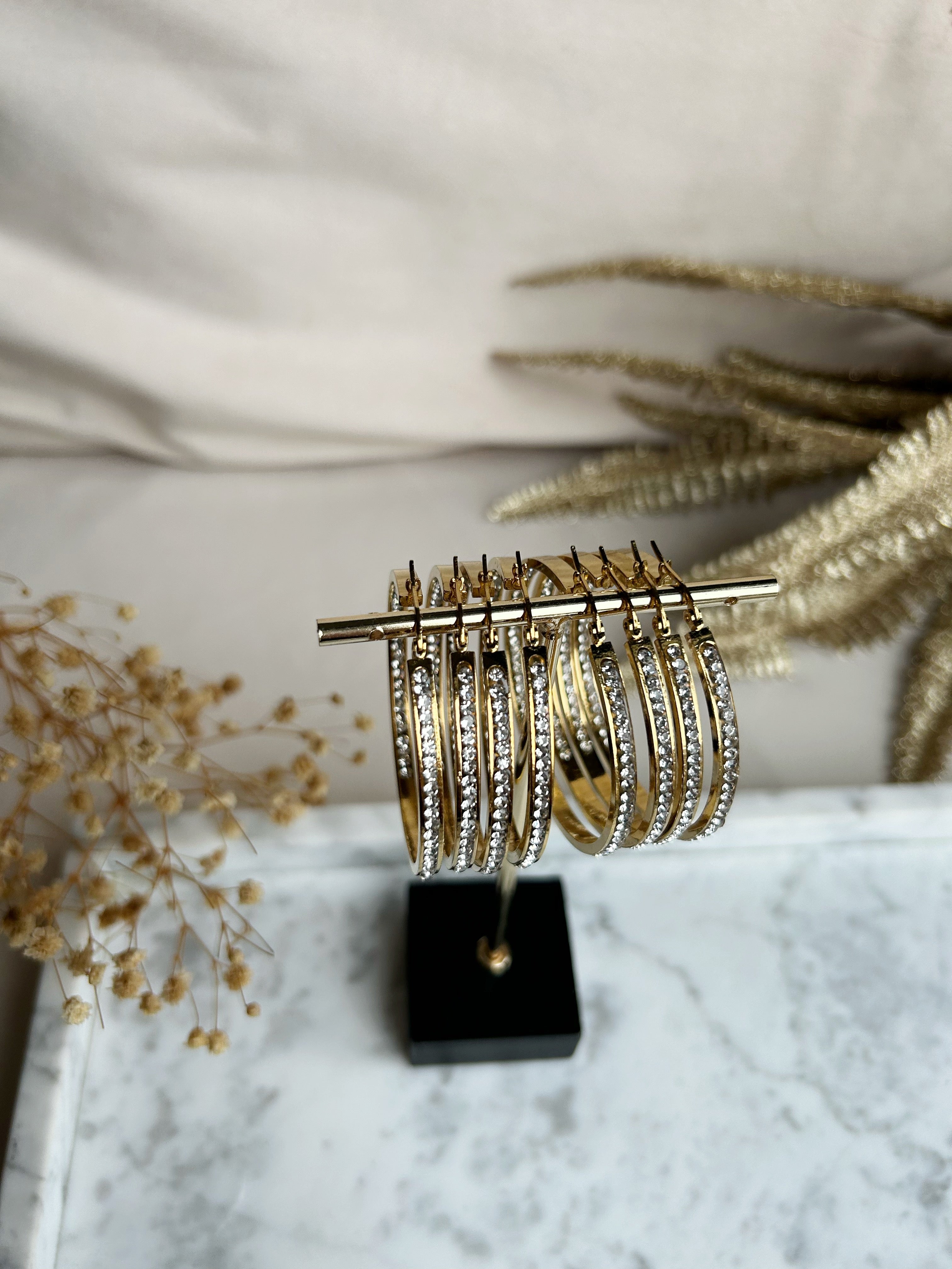 Strass hoops goud