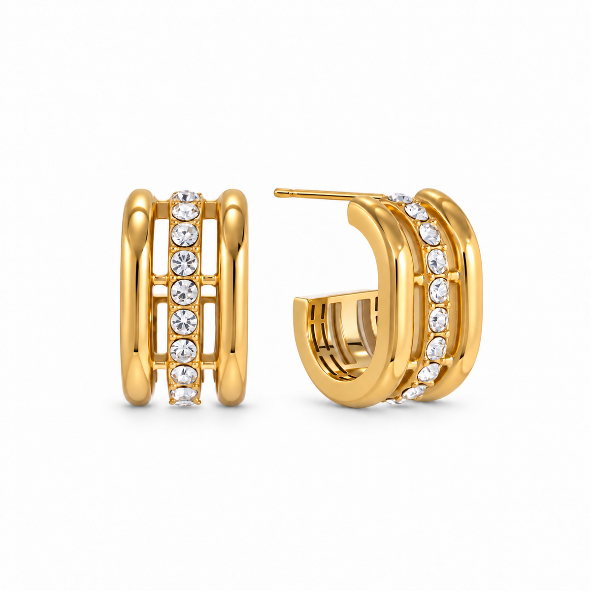 Rikky oorbellen goud/diamond