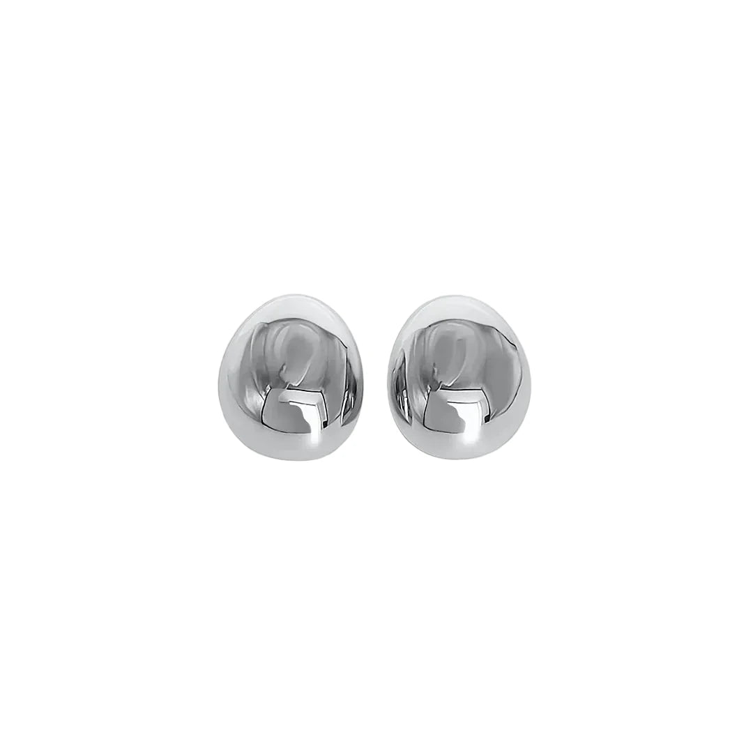 Big round oorbellen zilver
