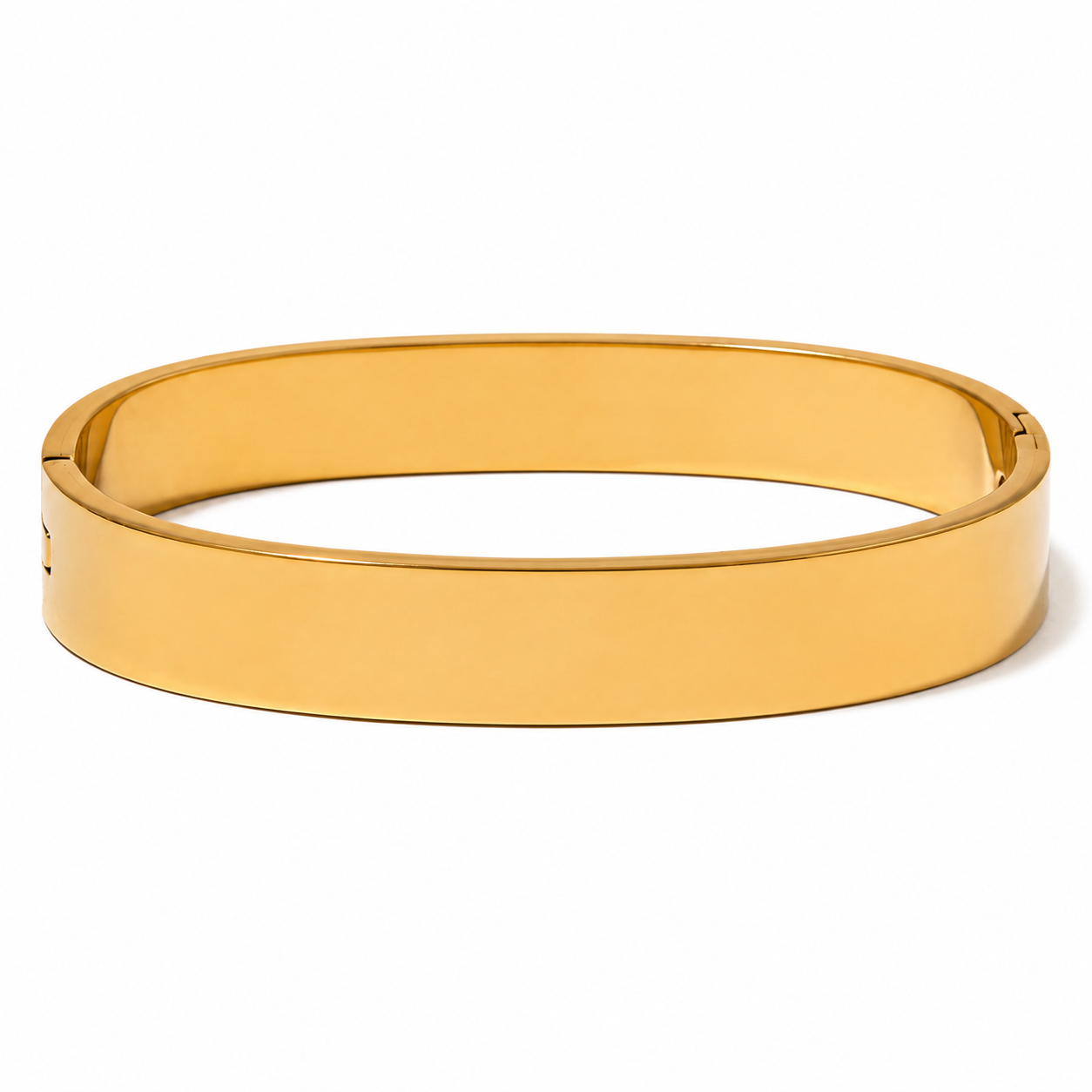 Brede bangle glans goud