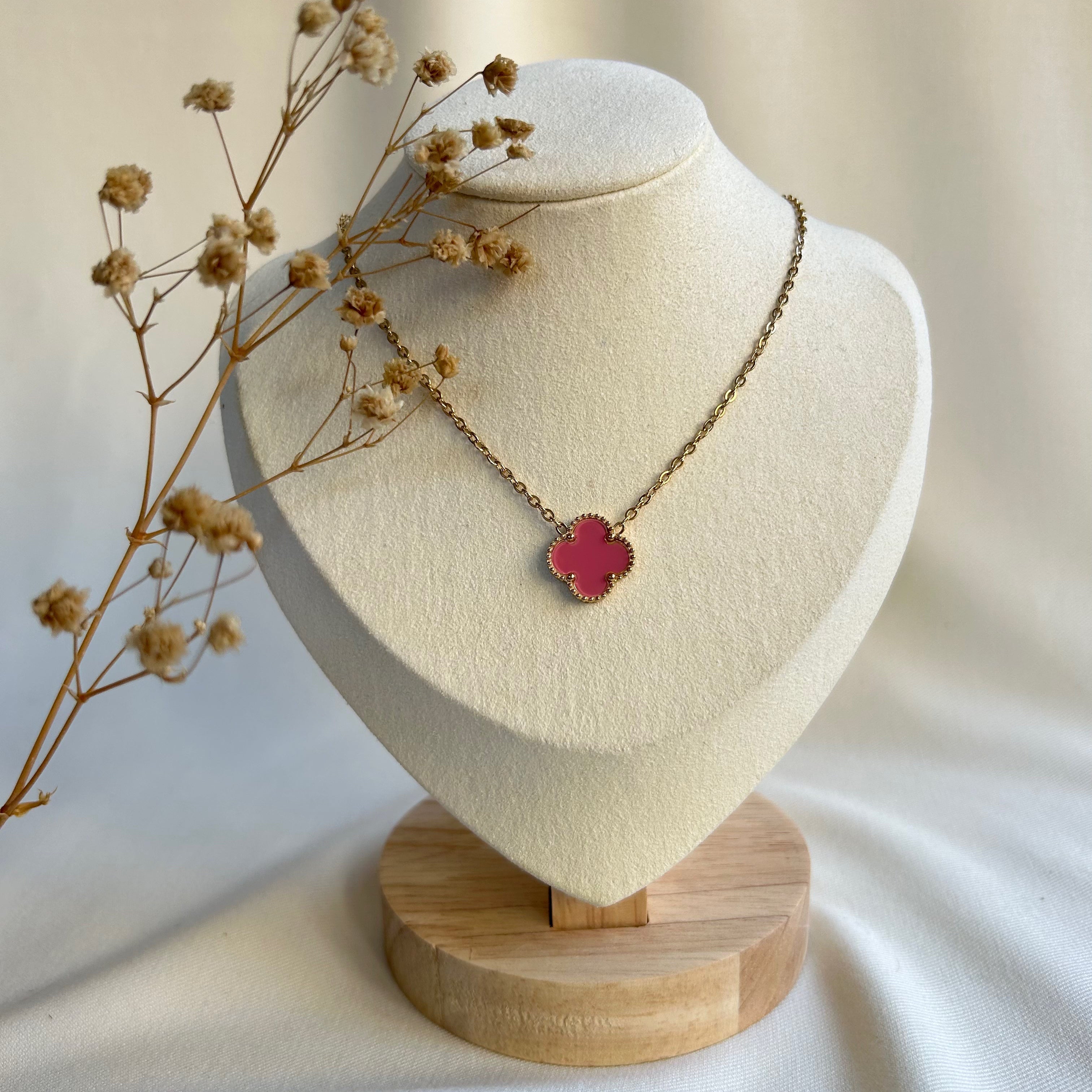 Belle ketting goud/roze