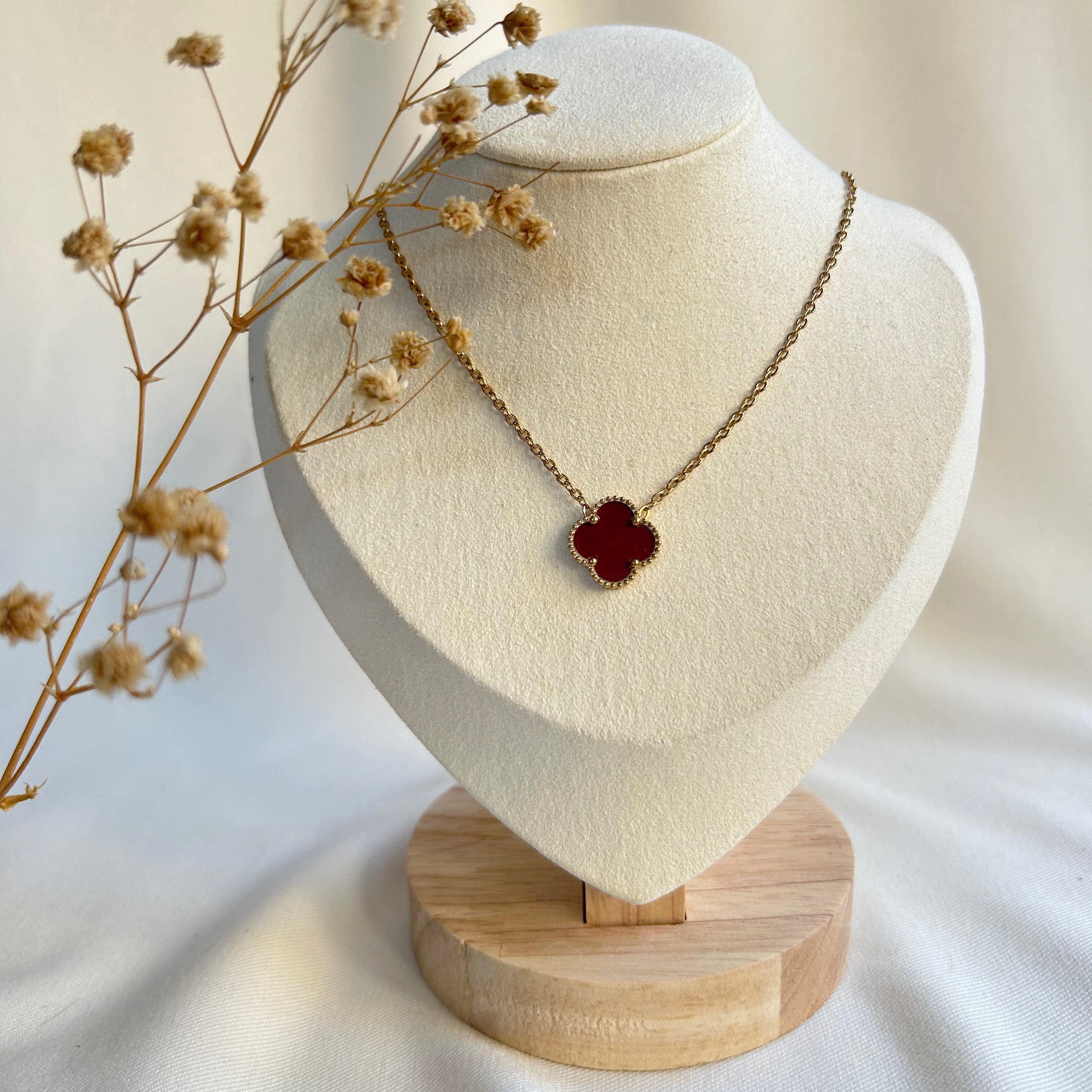 Belle ketting goud/rood