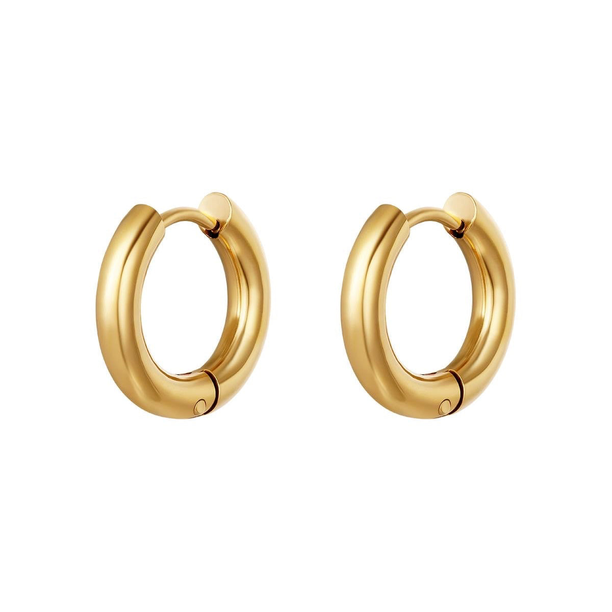 Jade creolen oorbellen medium goud