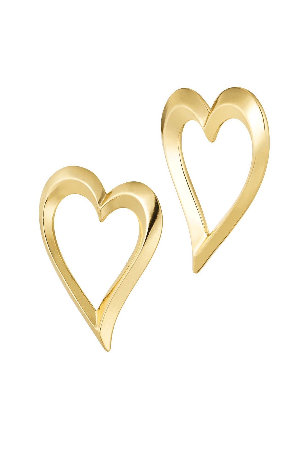 Big heart oorbellen goud