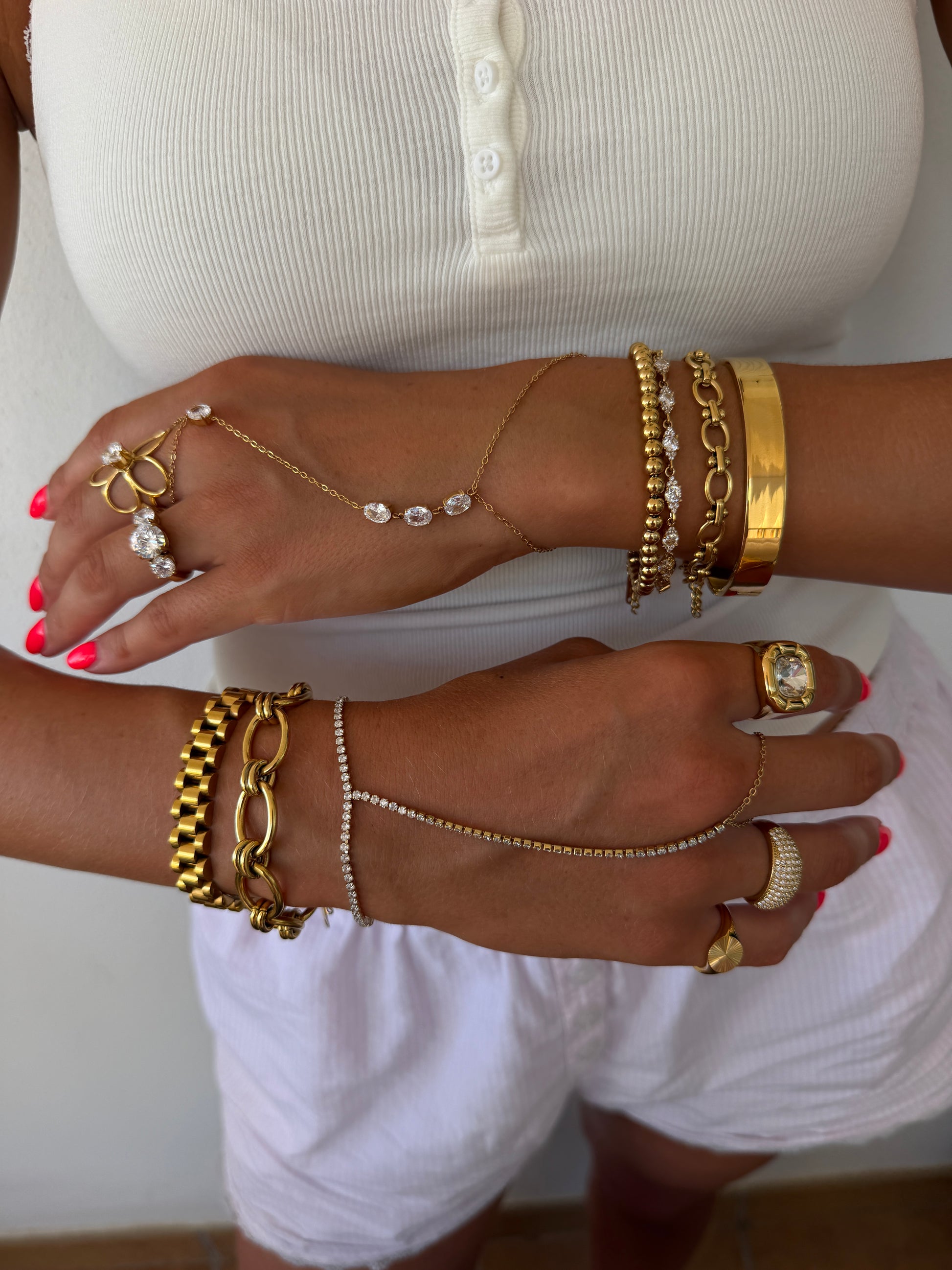 Brede bangle glans goud