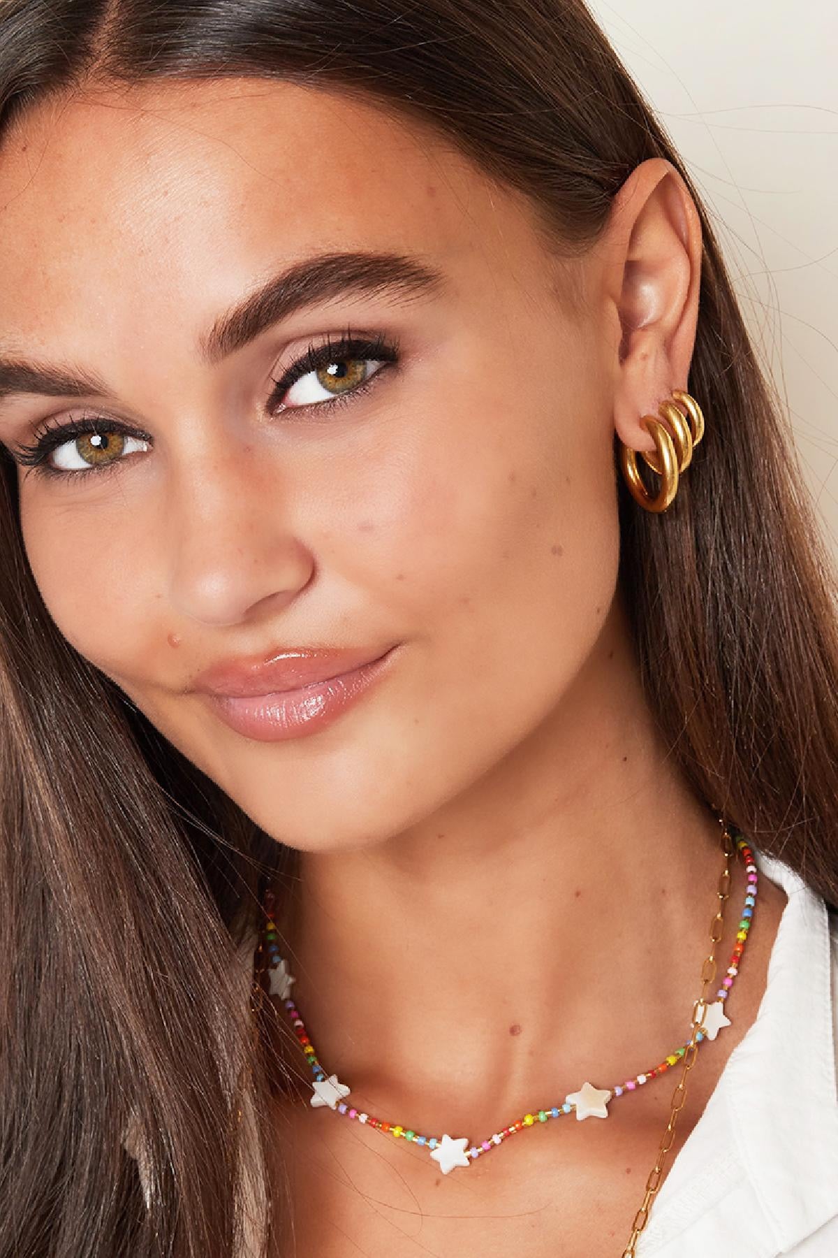 Jade creolen oorbellen groot goud
