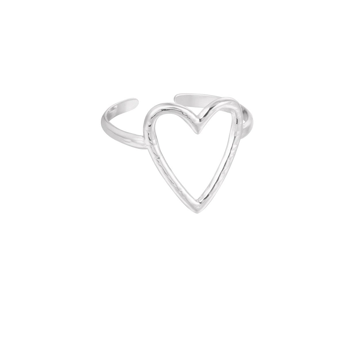 Hart ring zilver