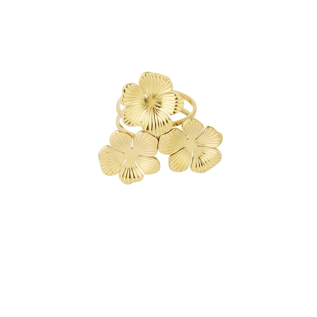 Klassieke bloem ring goud