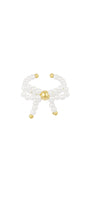 Parel strik ring goud