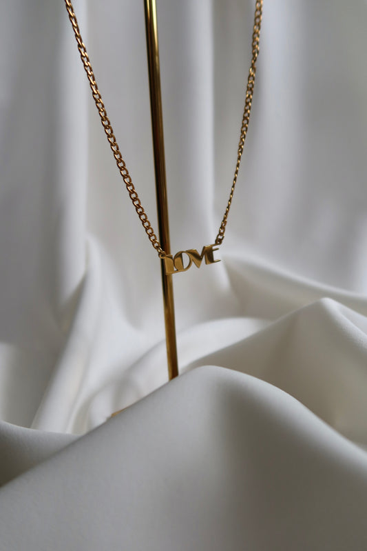 Love schakel ketting goud