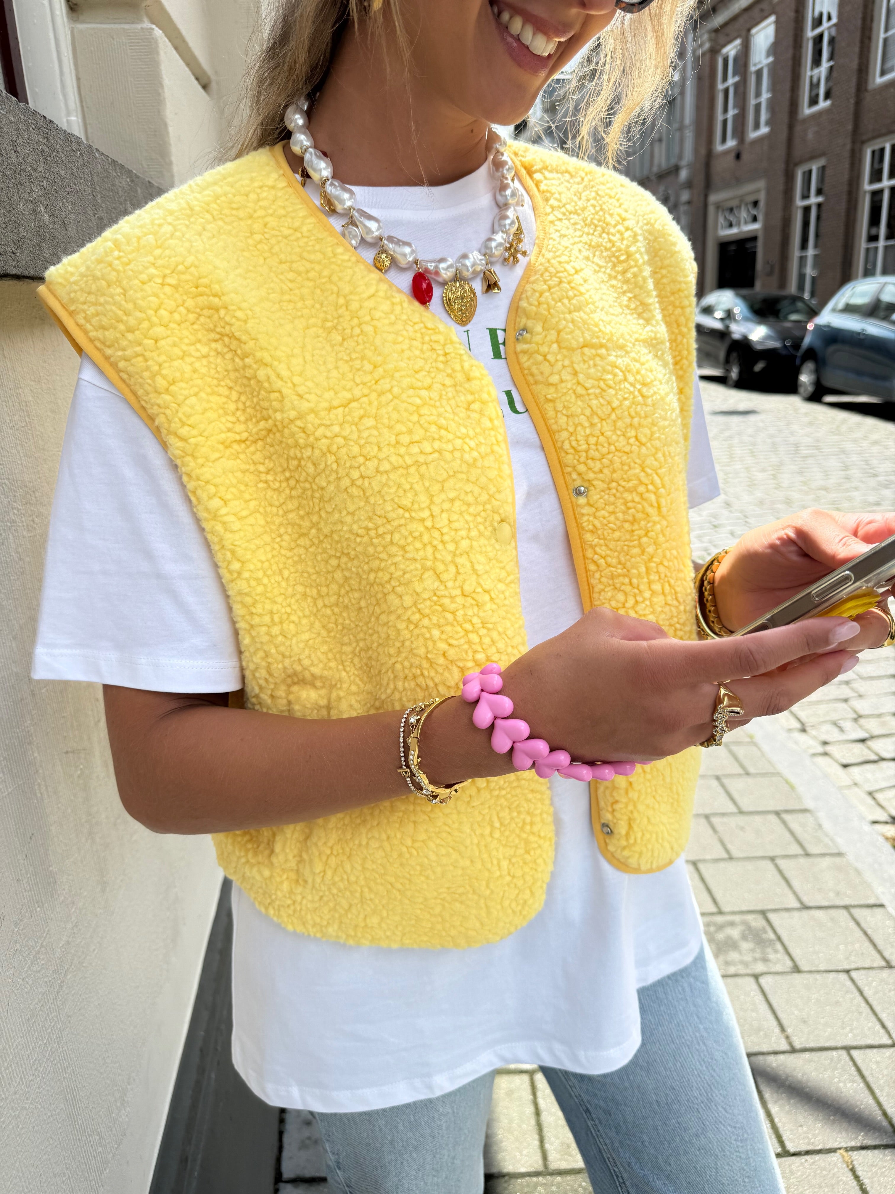 Teddy gilet Yellow