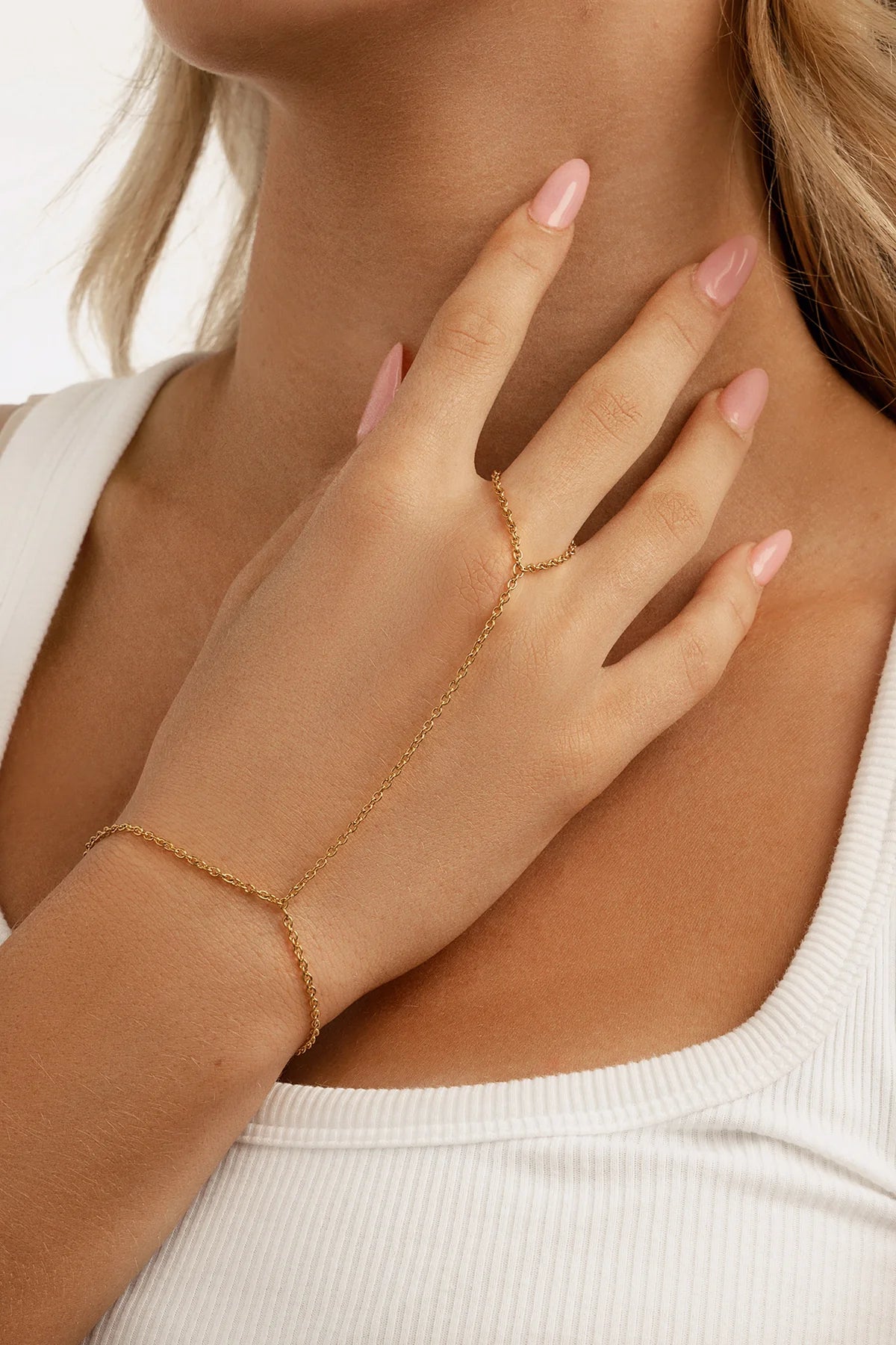 Niva hand chain goud