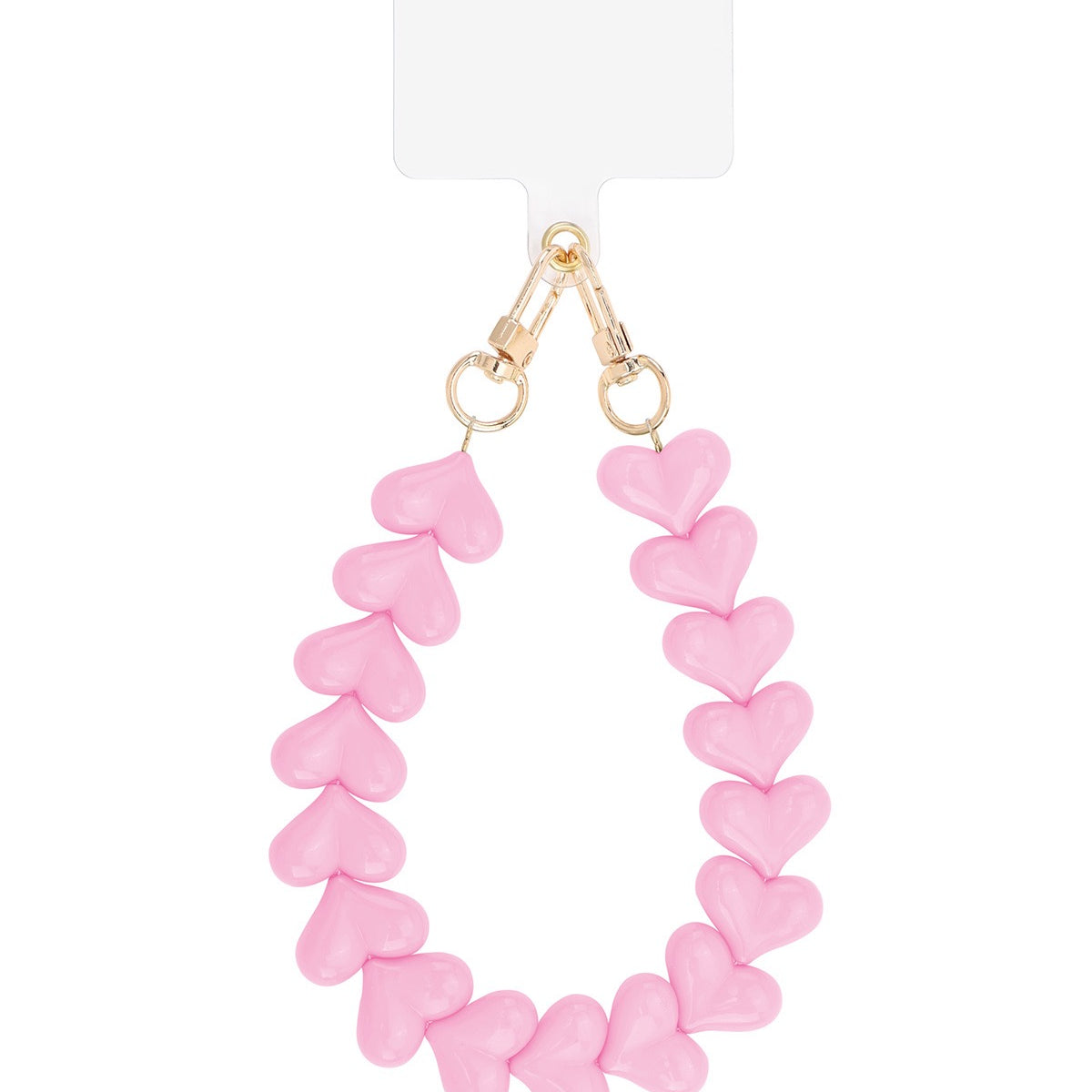 Telefoonkoord hartjes roze