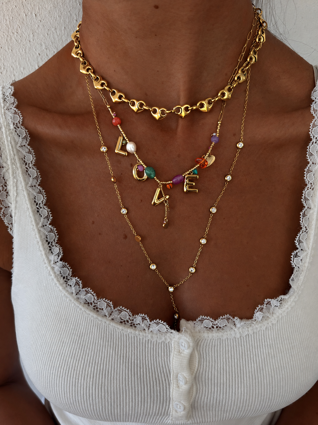 Valerie love schakel kralen ketting