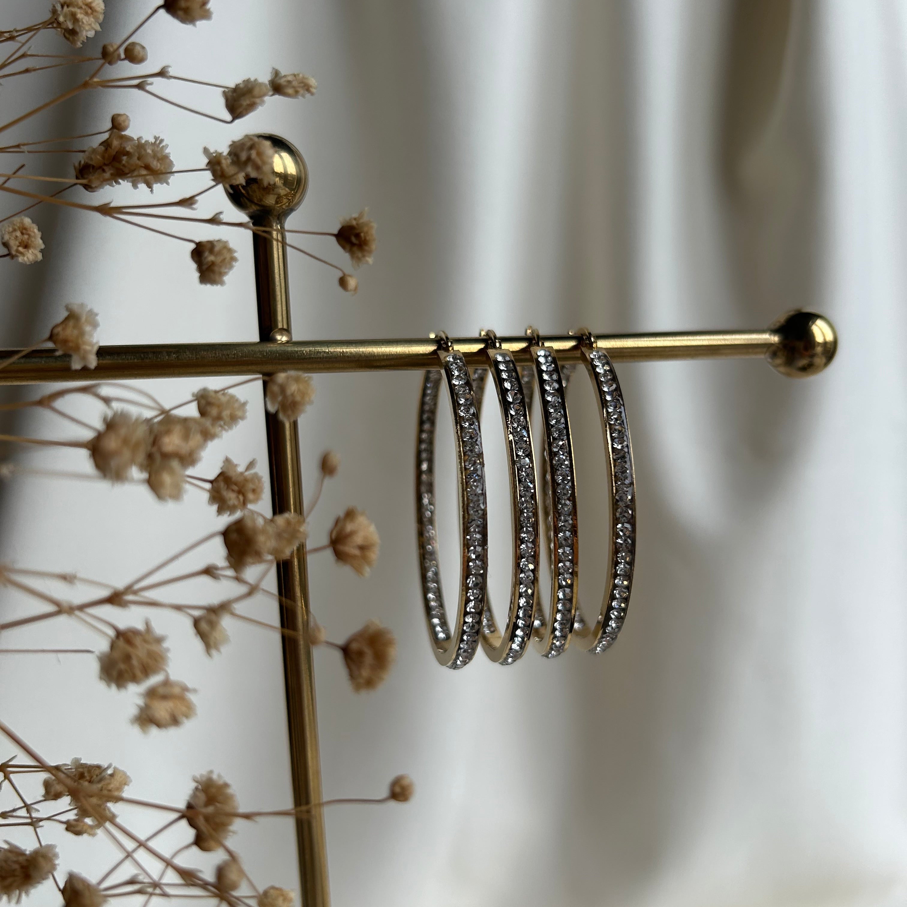 Strass hoops goud