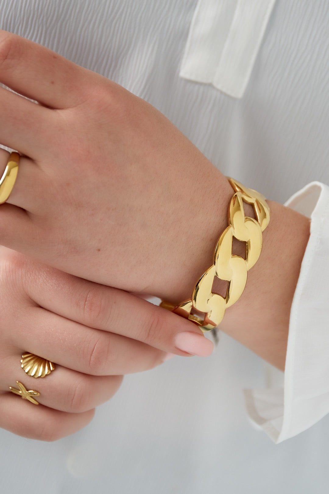 Schakel bangle armband