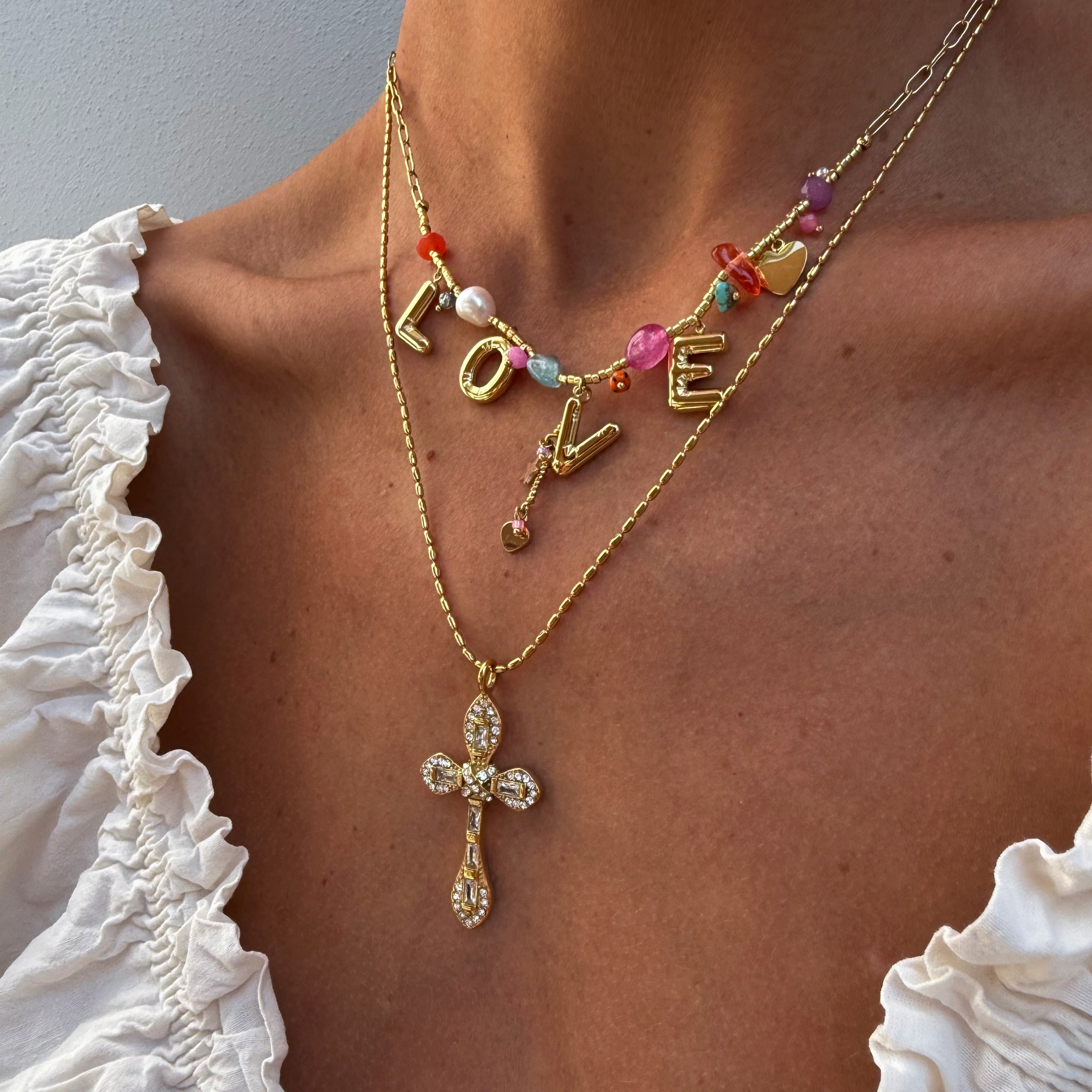 Valerie love schakel kralen ketting