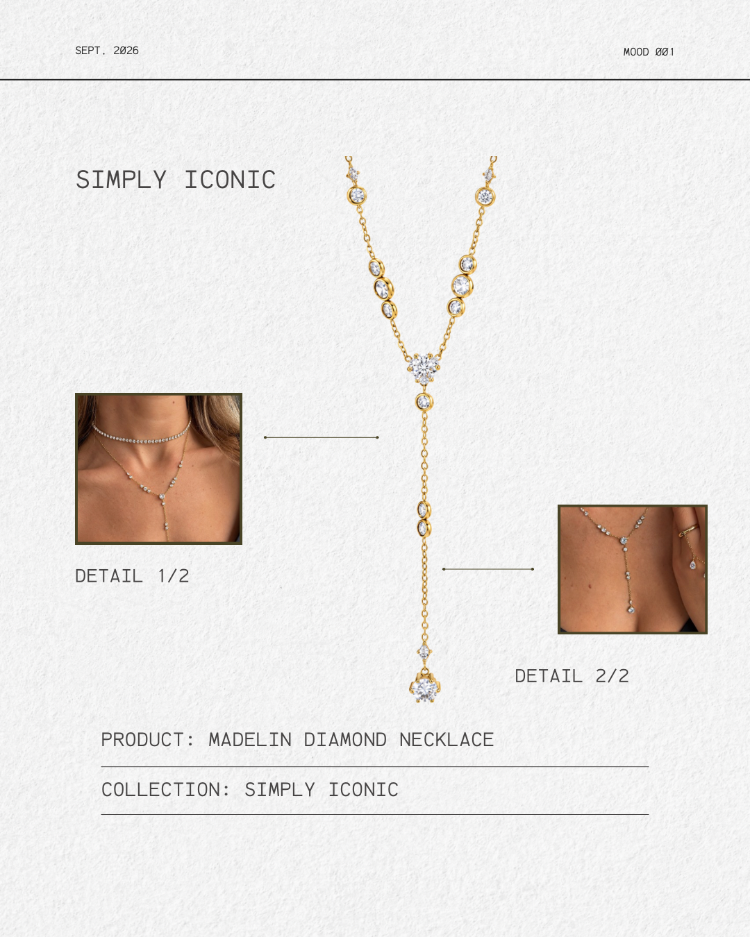 Madelin diamond ketting goud