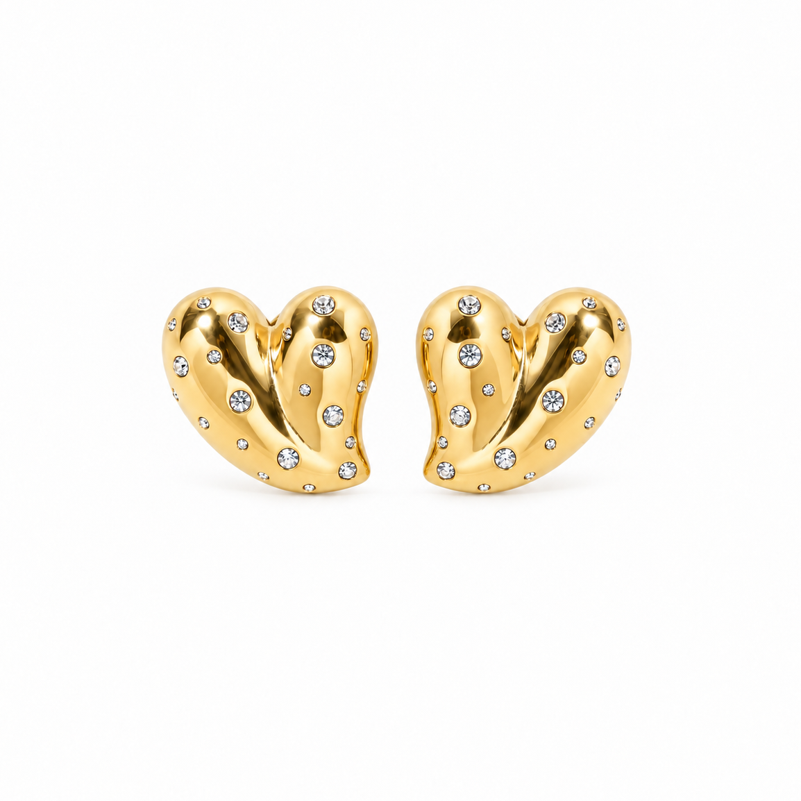 Charlies Diamond hart oorbellen goud