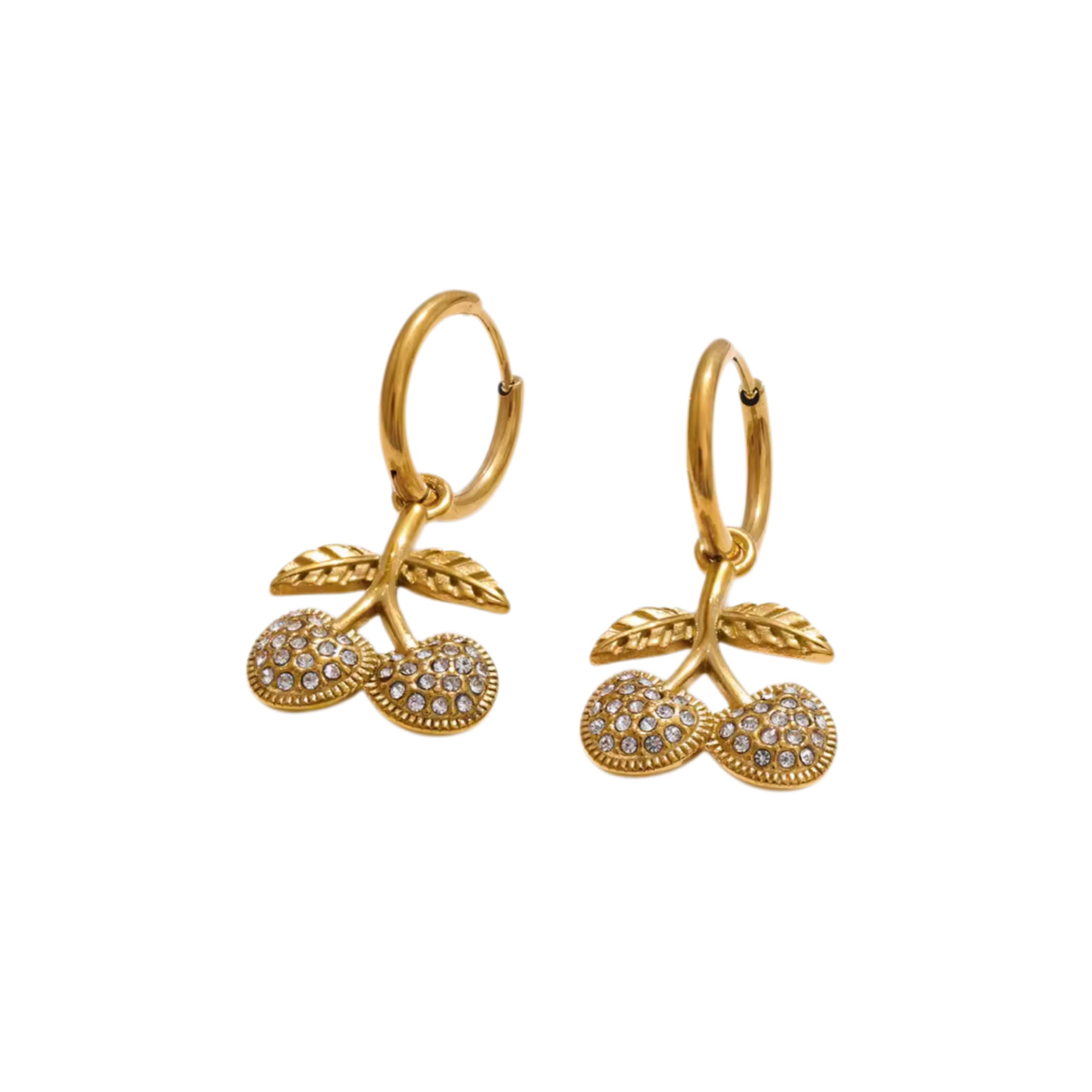 Cherry bedel oorbellen goud