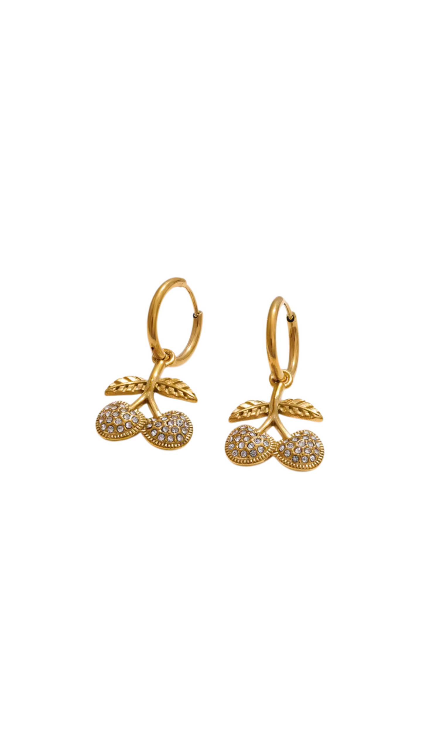 Cherry bedel oorbellen goud