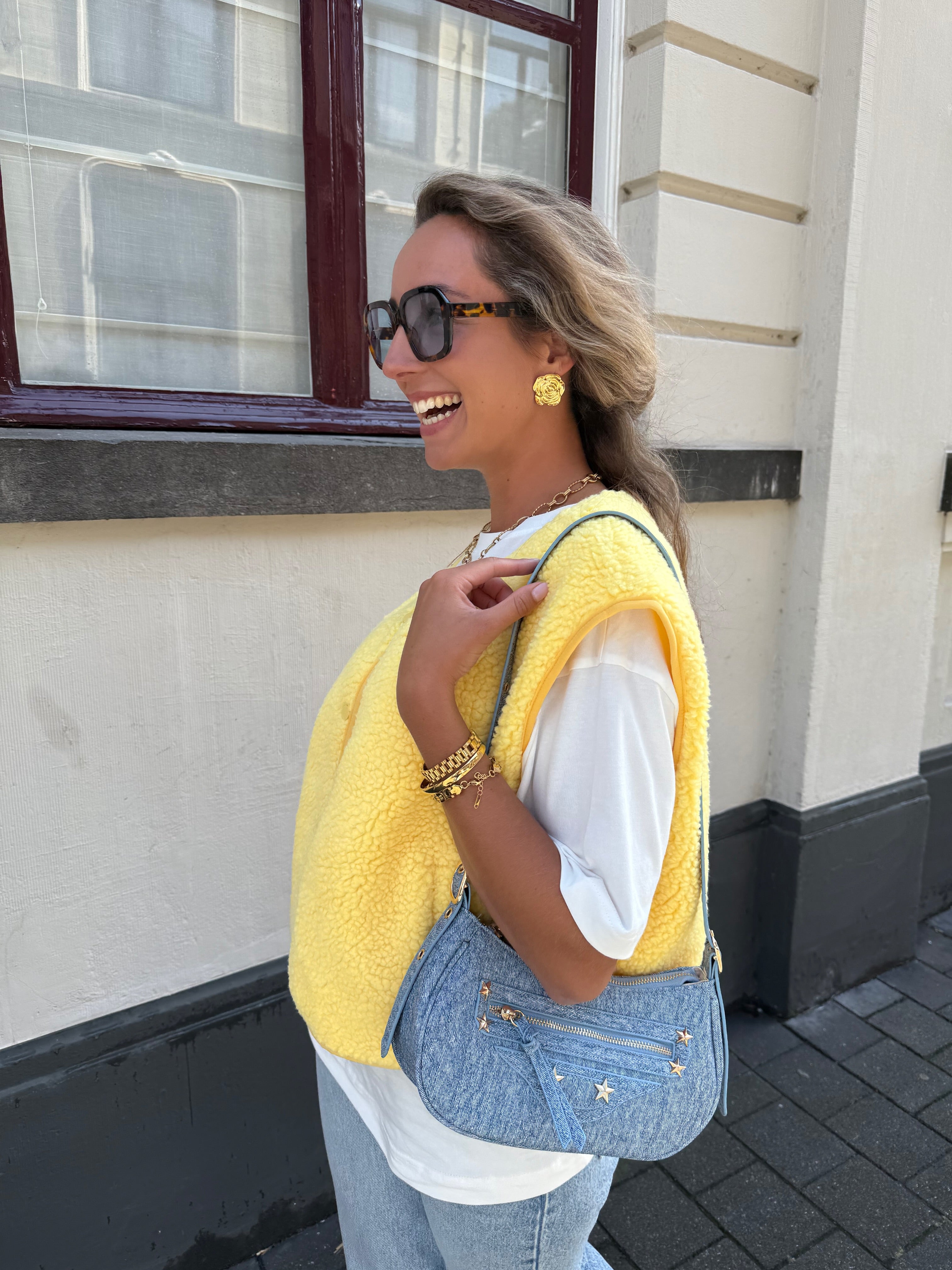 Teddy gilet Yellow
