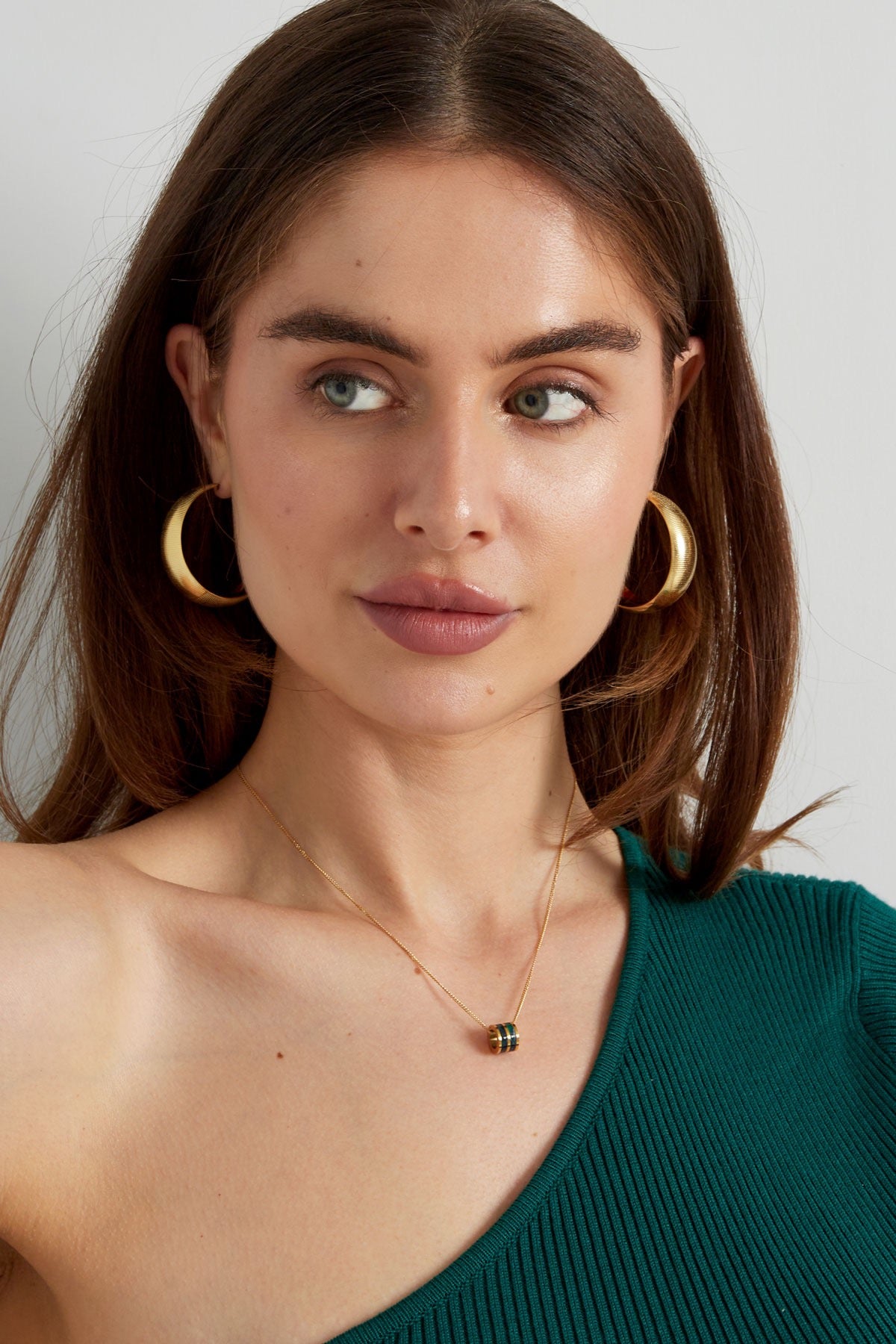 Big hoops met ribbel structuur goud