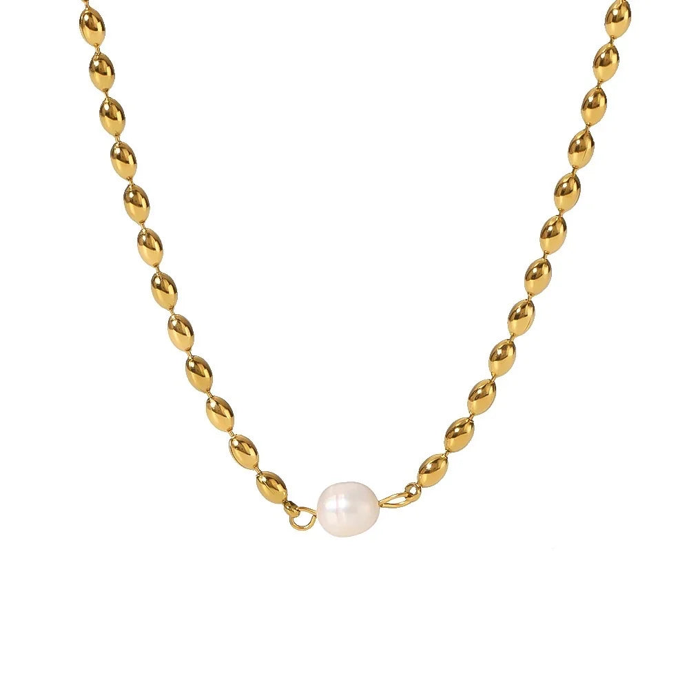 Riva parel ketting goud