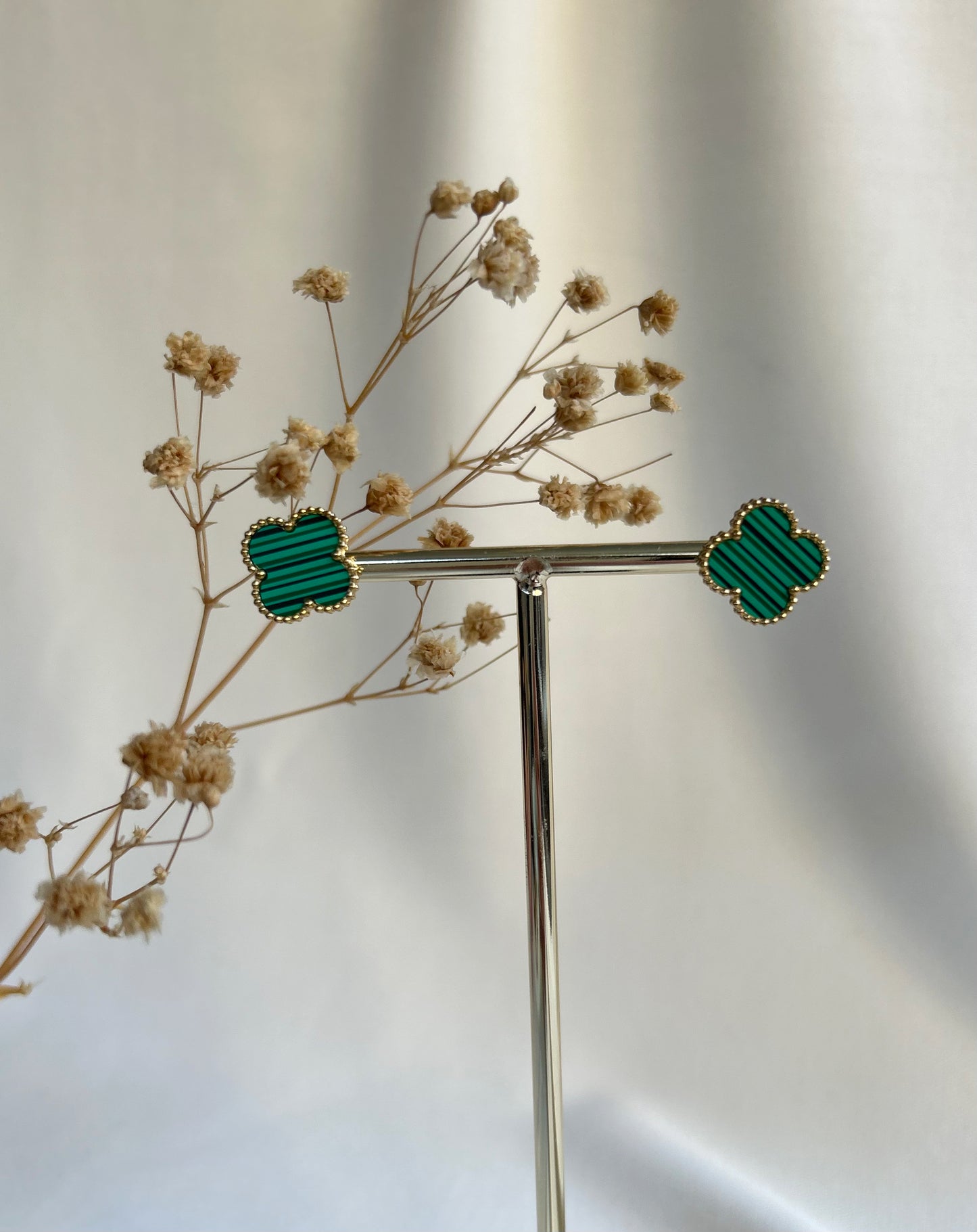 Belle oorbellen goud/groen